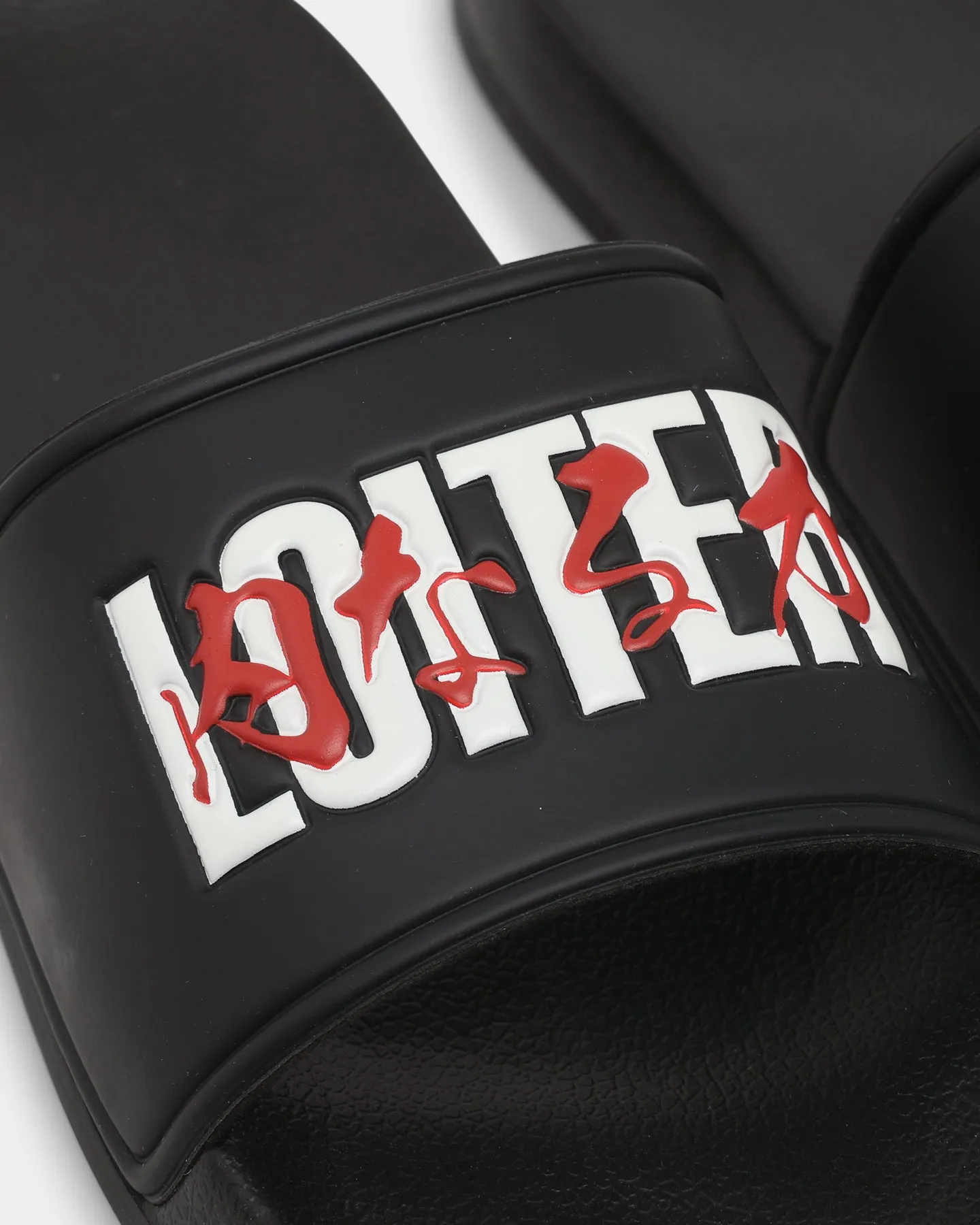 Loiter Honour Slides Black/Red Garden Mood