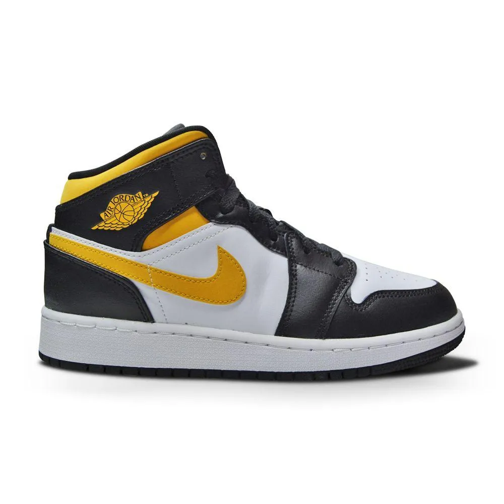 Nike Air Jordan 1 Mid "Taxi" (GS) 554725 177 White Pollen Black Performance Driven Game Honor