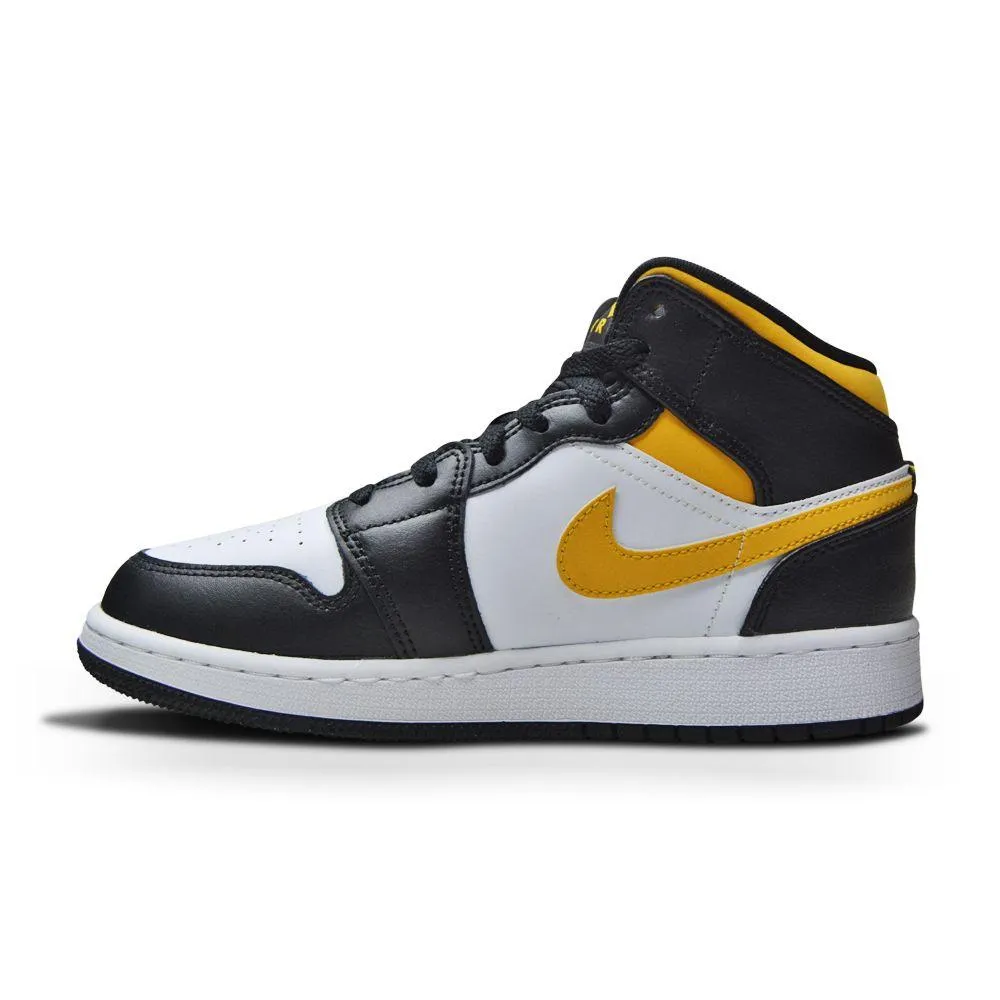 Nike Air Jordan 1 Mid "Taxi" (GS) 554725 177 White Pollen Black Pebax Technology