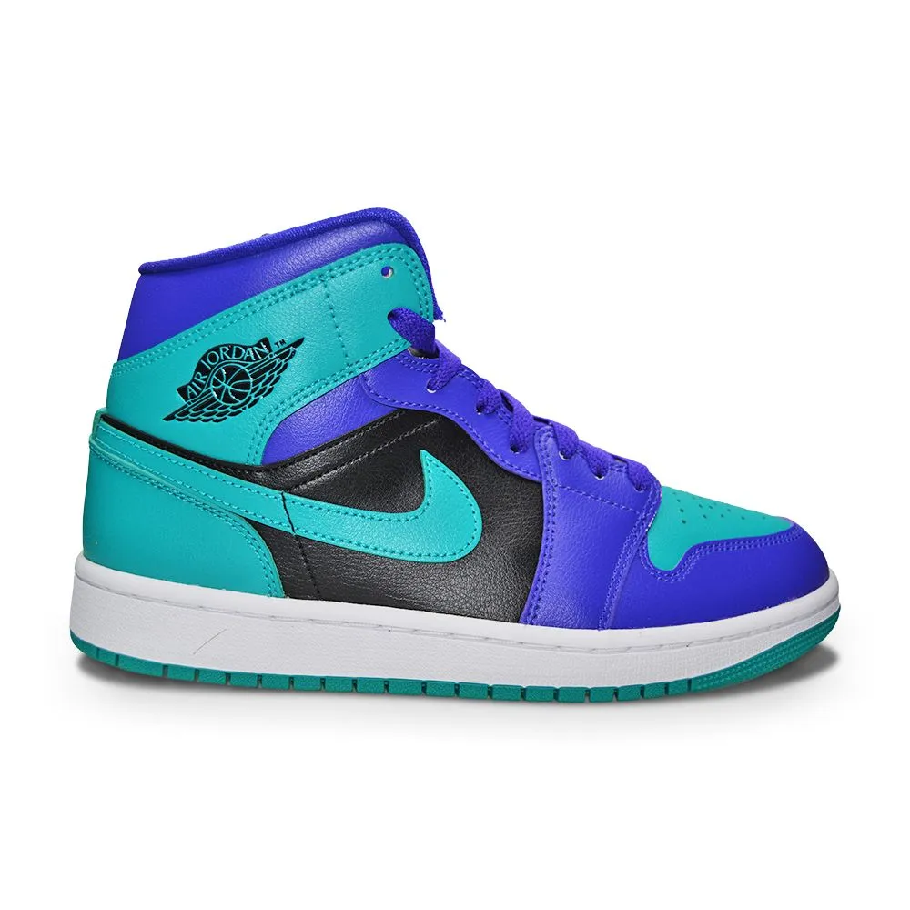Team Colors Multi   Purpose Womens Nike Air Jordan 1 Mid "Black Grape" - BQ6472 502 - Dk Concrd New Emrld Bk