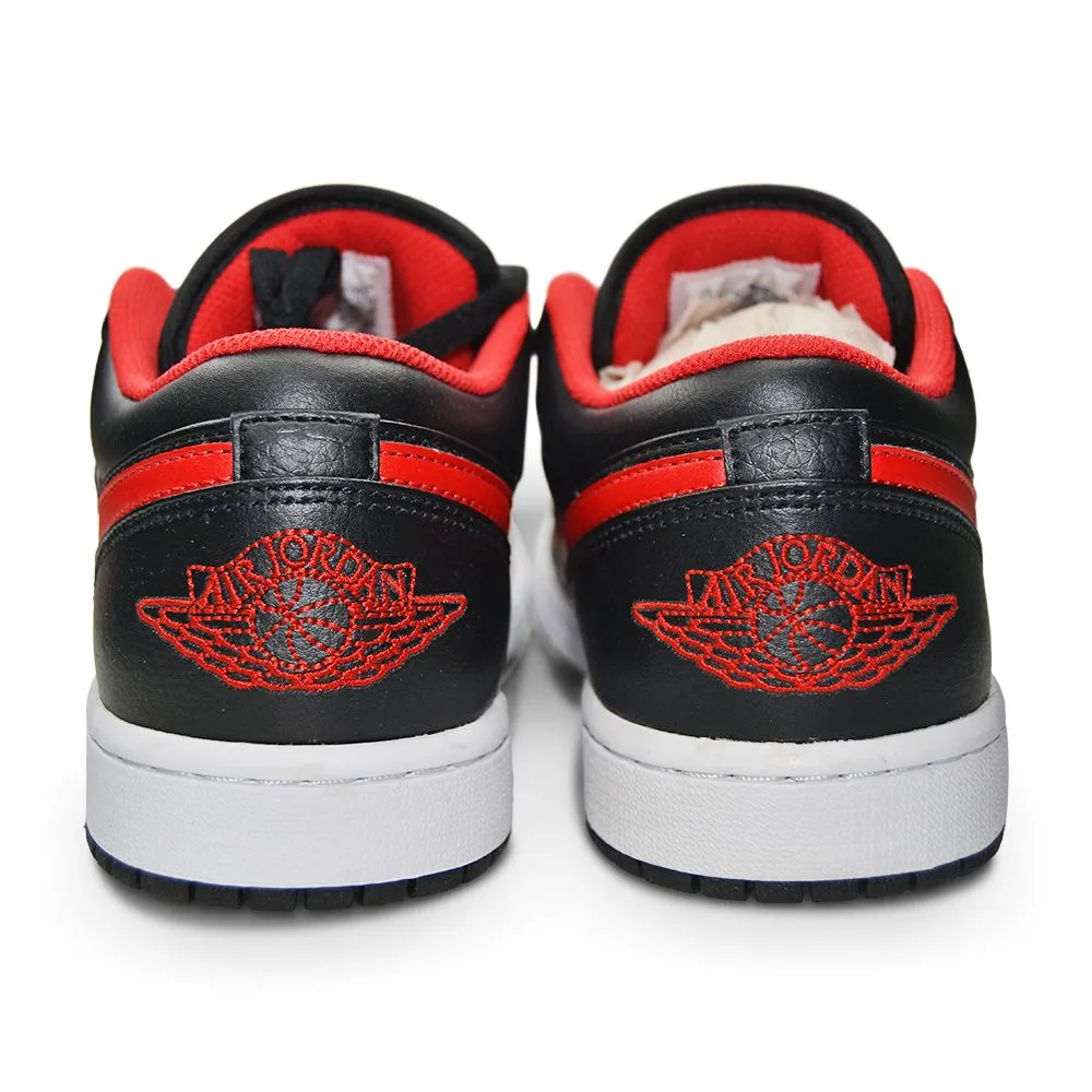 Mens Nike Air Jordan 1 Low - 553558 063 - Black Fire Red White Durable Rubber