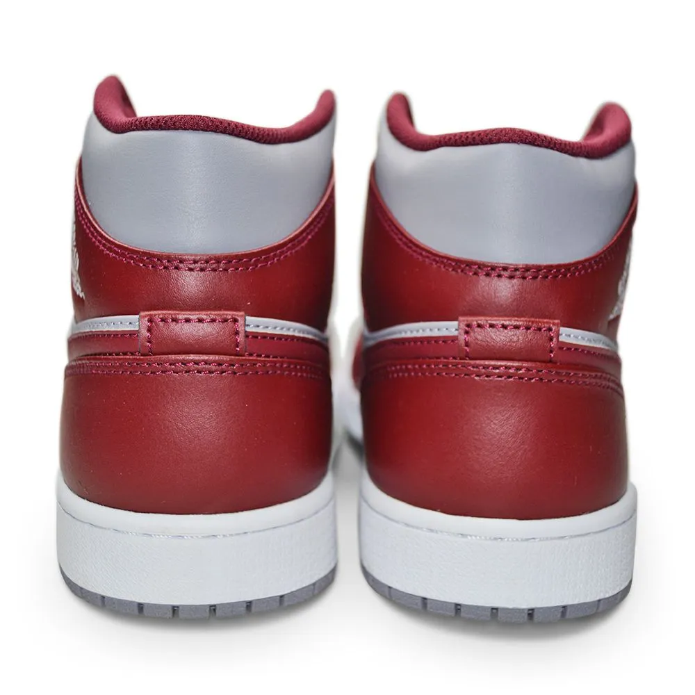 Mens Nike Air Jordan 1 Mid "Team Red" - DQ8426 615 - Cherrywood Red White Flexible Groove Patterns