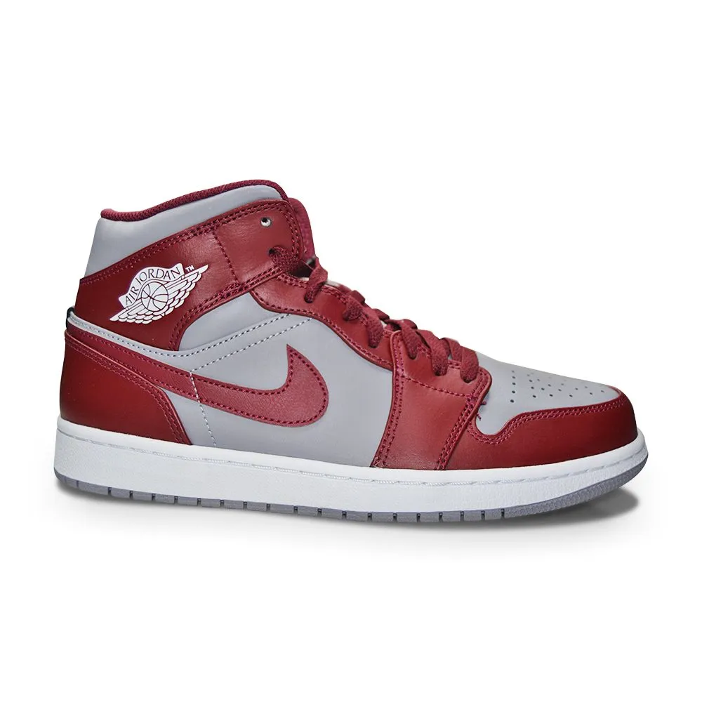 Outdoor Court Support Hyperburst Cushion Mens Nike Air Jordan 1 Mid "Team Red" - DQ8426 615 - Cherrywood Red White