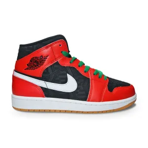 Mens Nike Air Jordan 1 Mid SE "Christmas" Sock Like Ankle Cuff