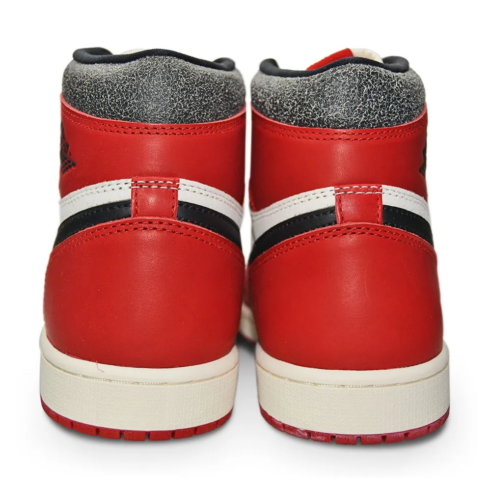 Mens Nike Air Jordan 1 Retro High OG - DZ5485 612 -Varsity Red Black Sail Muslin Seamless Inner Sleeve Hyperlock Lace Integration