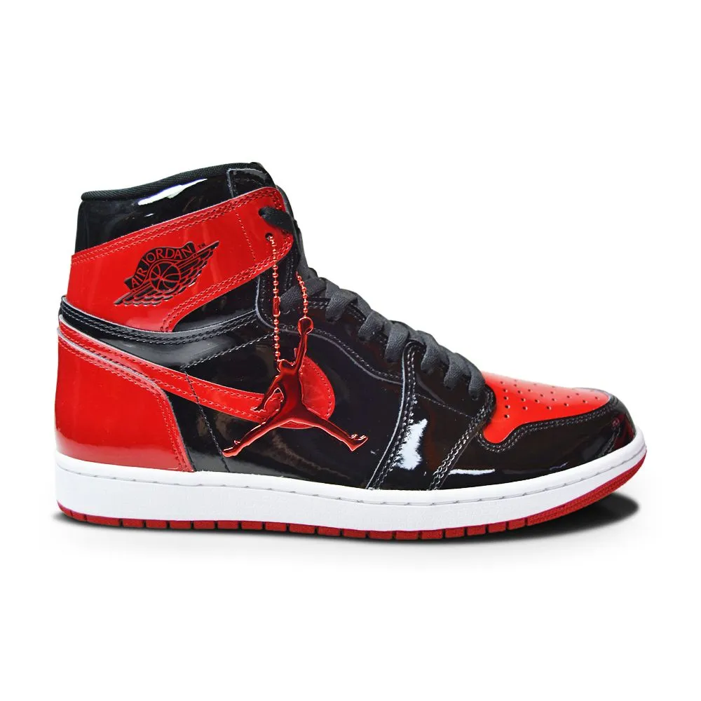 Strobel Board Mens Nike Air Jordan 1 Retro  High OG "Bred Patent" 555088 063 Black Varsity Red