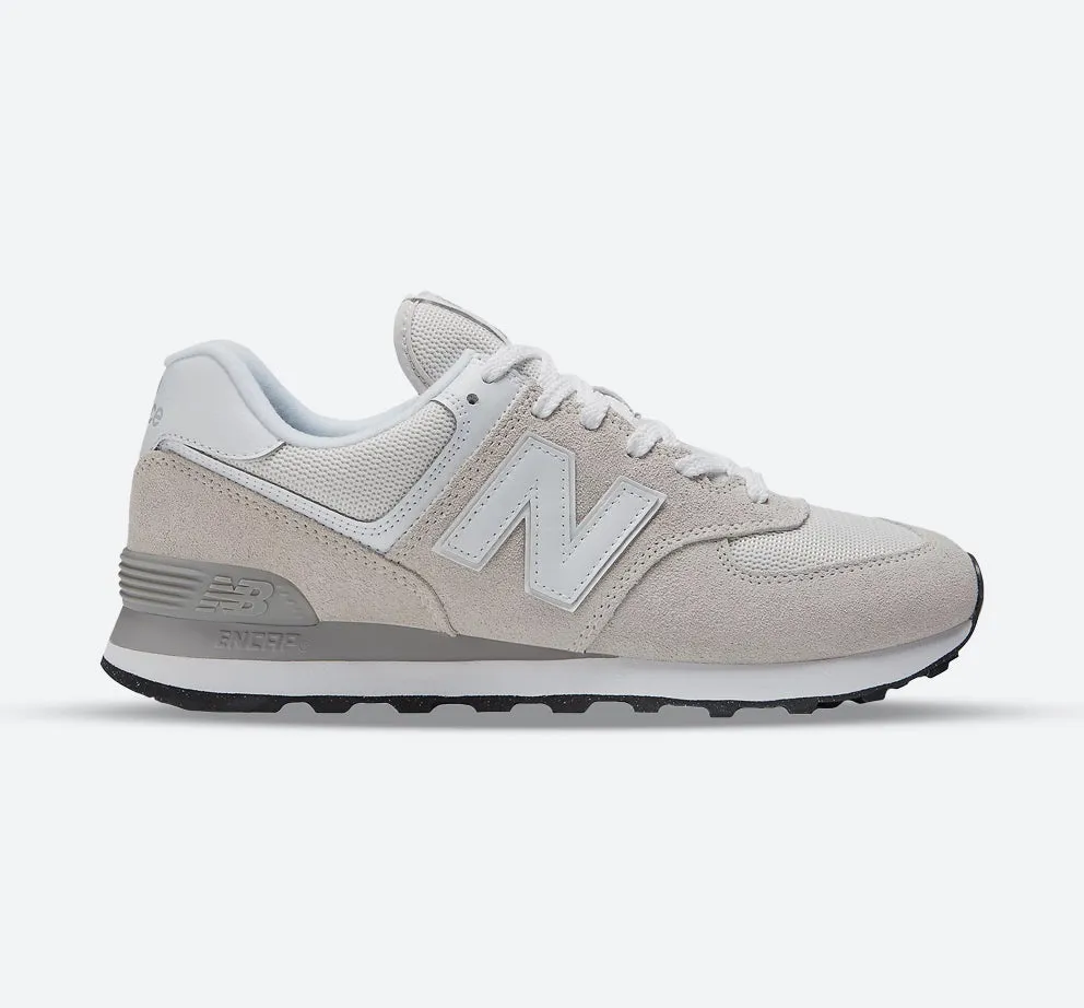 ElasticLaces Men's Wide Fit New Balance ML574EVW Running Sneakers - Exclusive - Nimbus Cloud/White