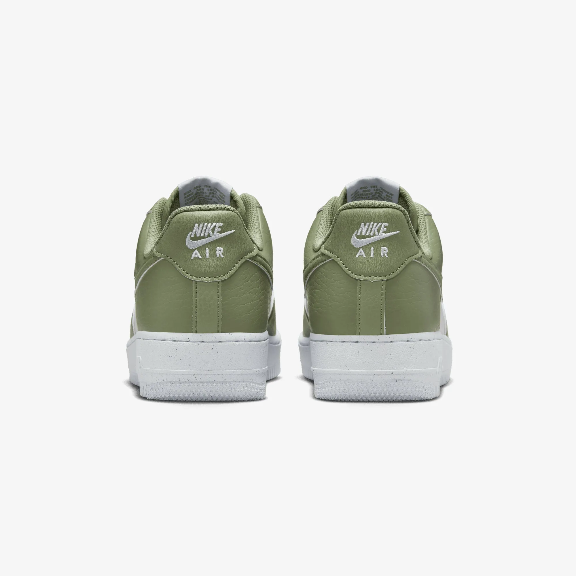 NIKE | AIR FORCE 1 '07 NEXT NATURE { WHITE/OIL GREEN-WHITE lace up closure Microperforated Upper