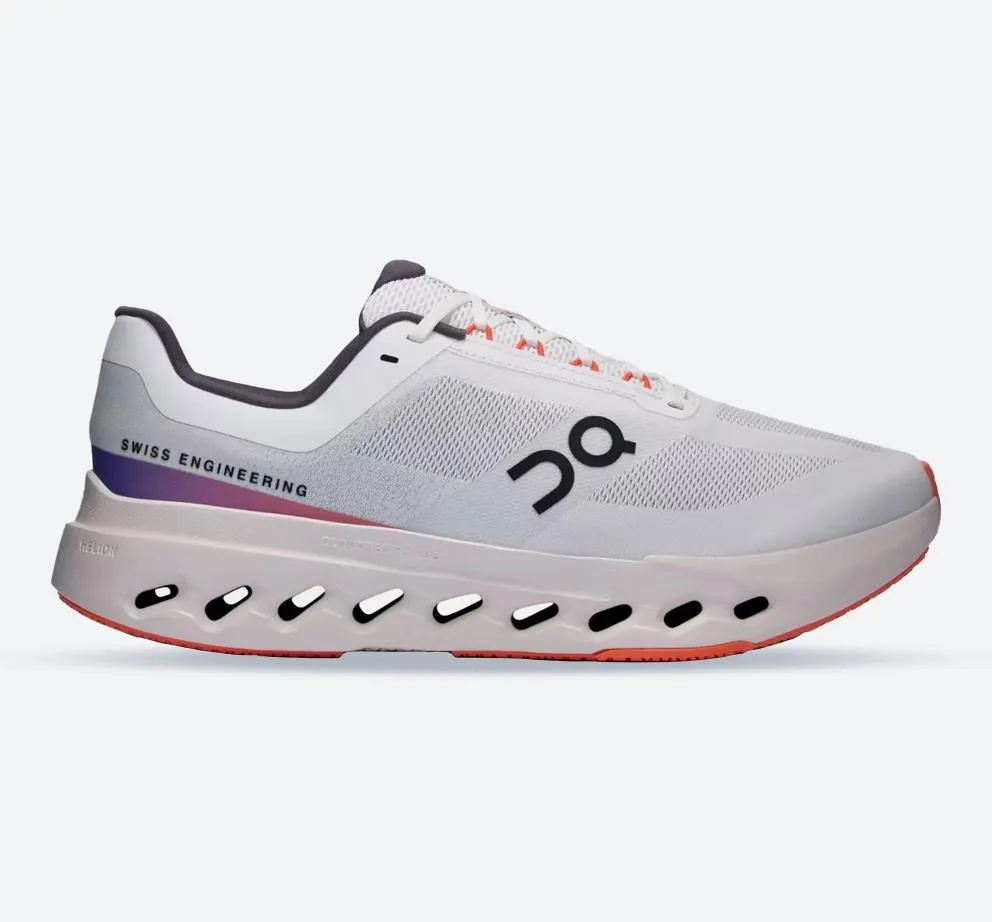 Men's Wide Fit On Running QC Cloudsurfer Next Wide Training Sneakers - White/Flame Smooth Finish