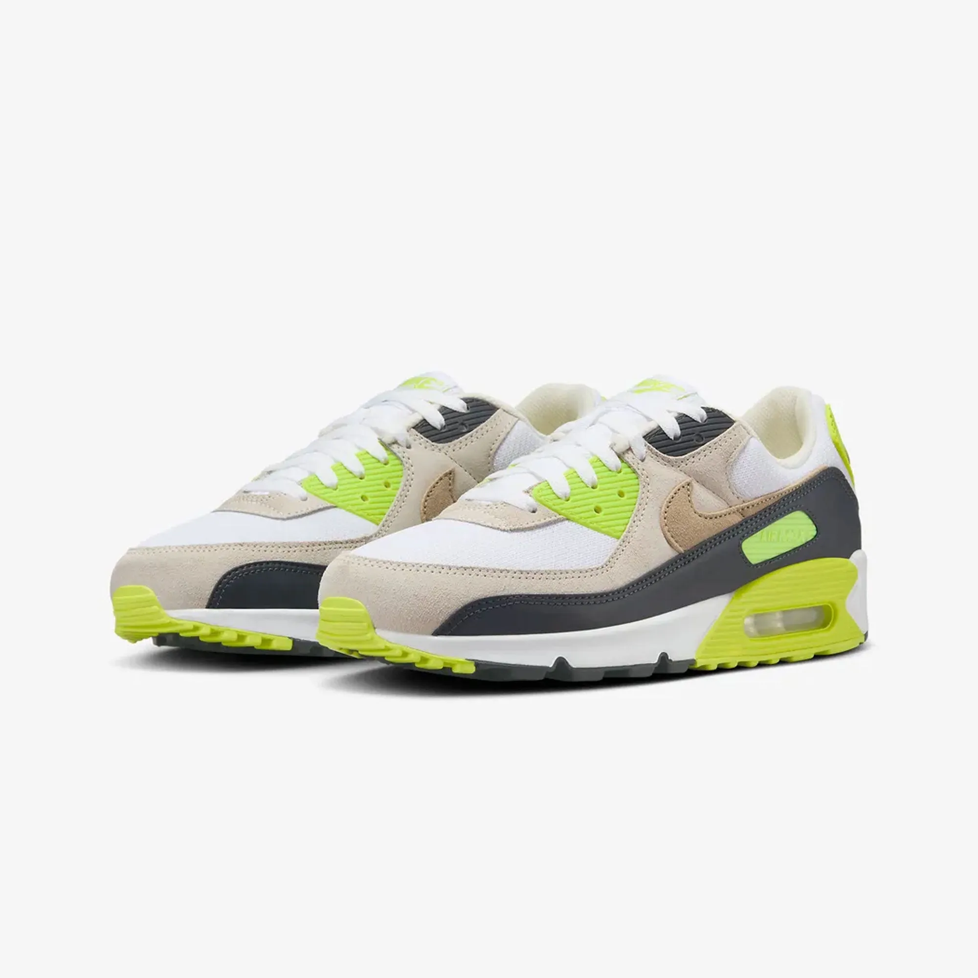 NIKE | AIR MAX 90 { WHITE/KHAKI-CYBER-DK SMOKE GREY Functional Piece