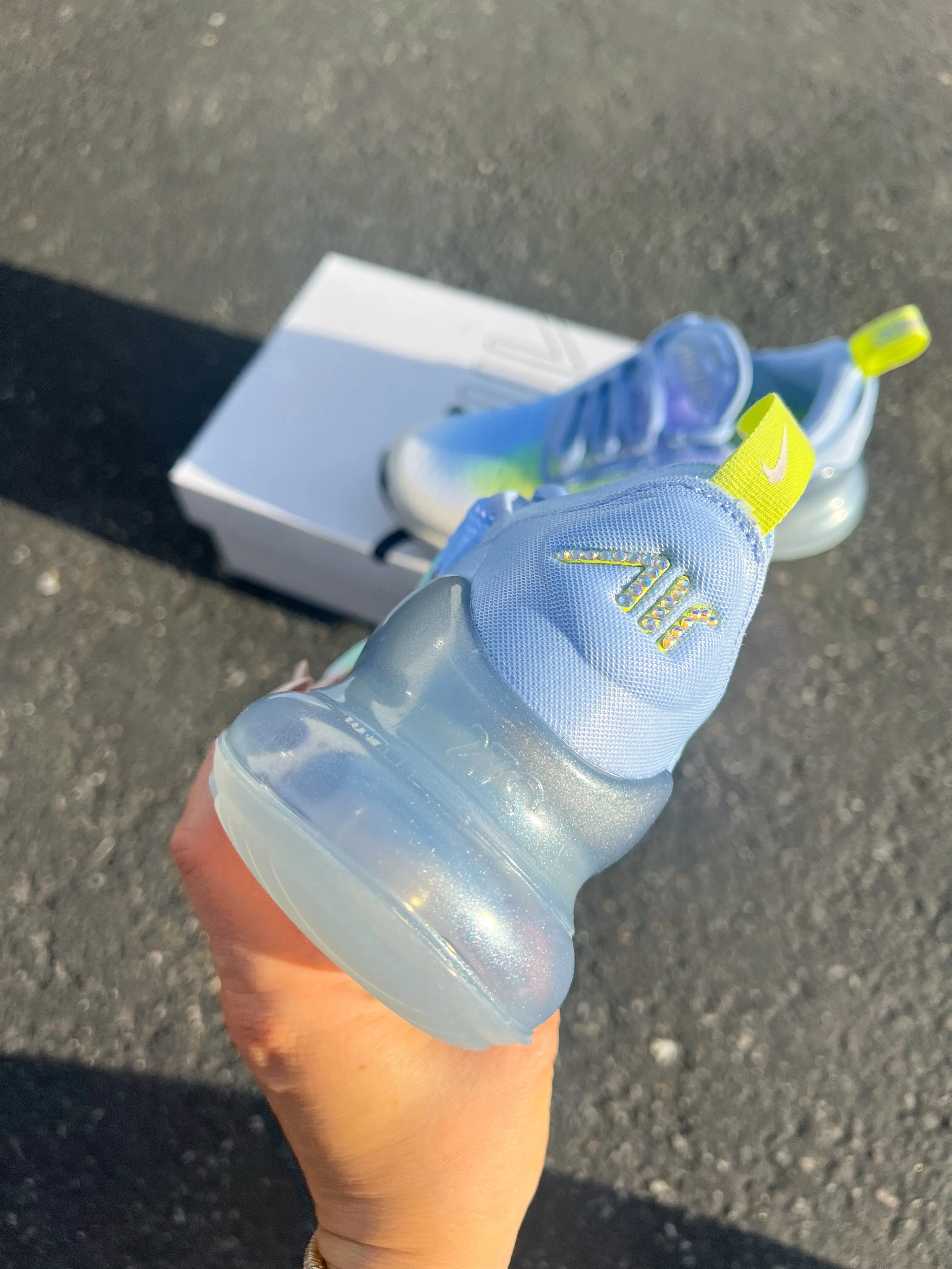 Timeless Accent Smart Step Shimmer Ombre Swarovski Women's Nike Shoes Air Max 270