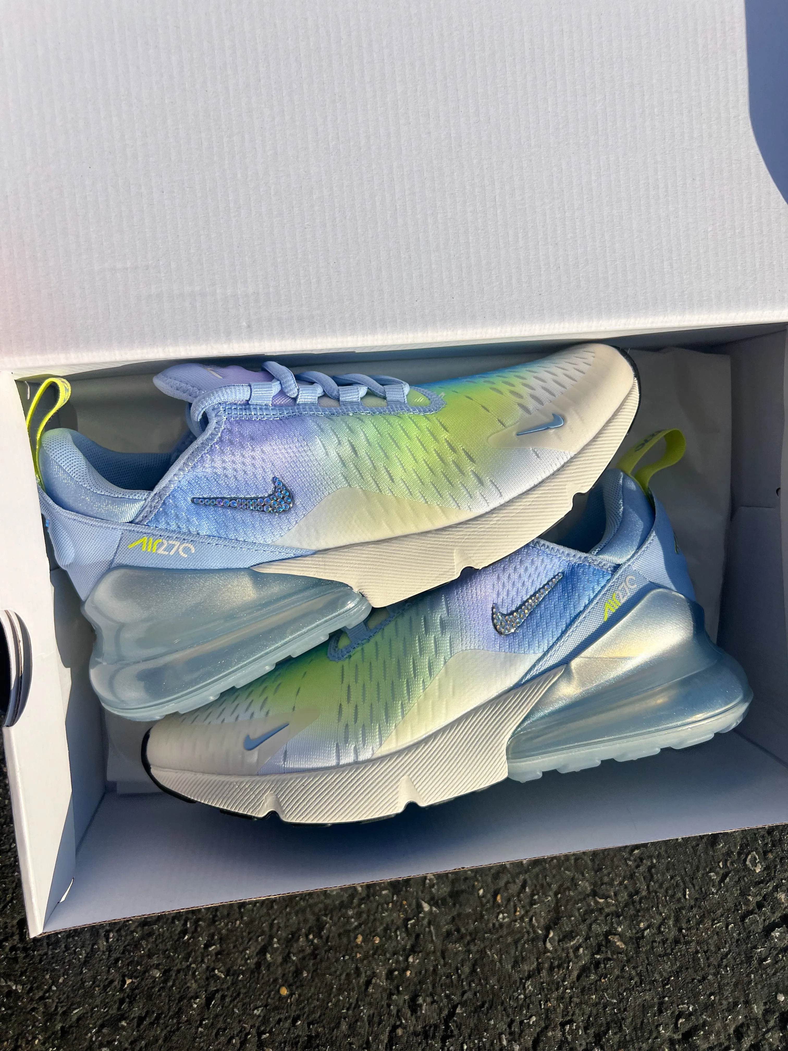 Shimmer Ombre Swarovski Women's Nike Shoes Air Max 270 Rain Hike