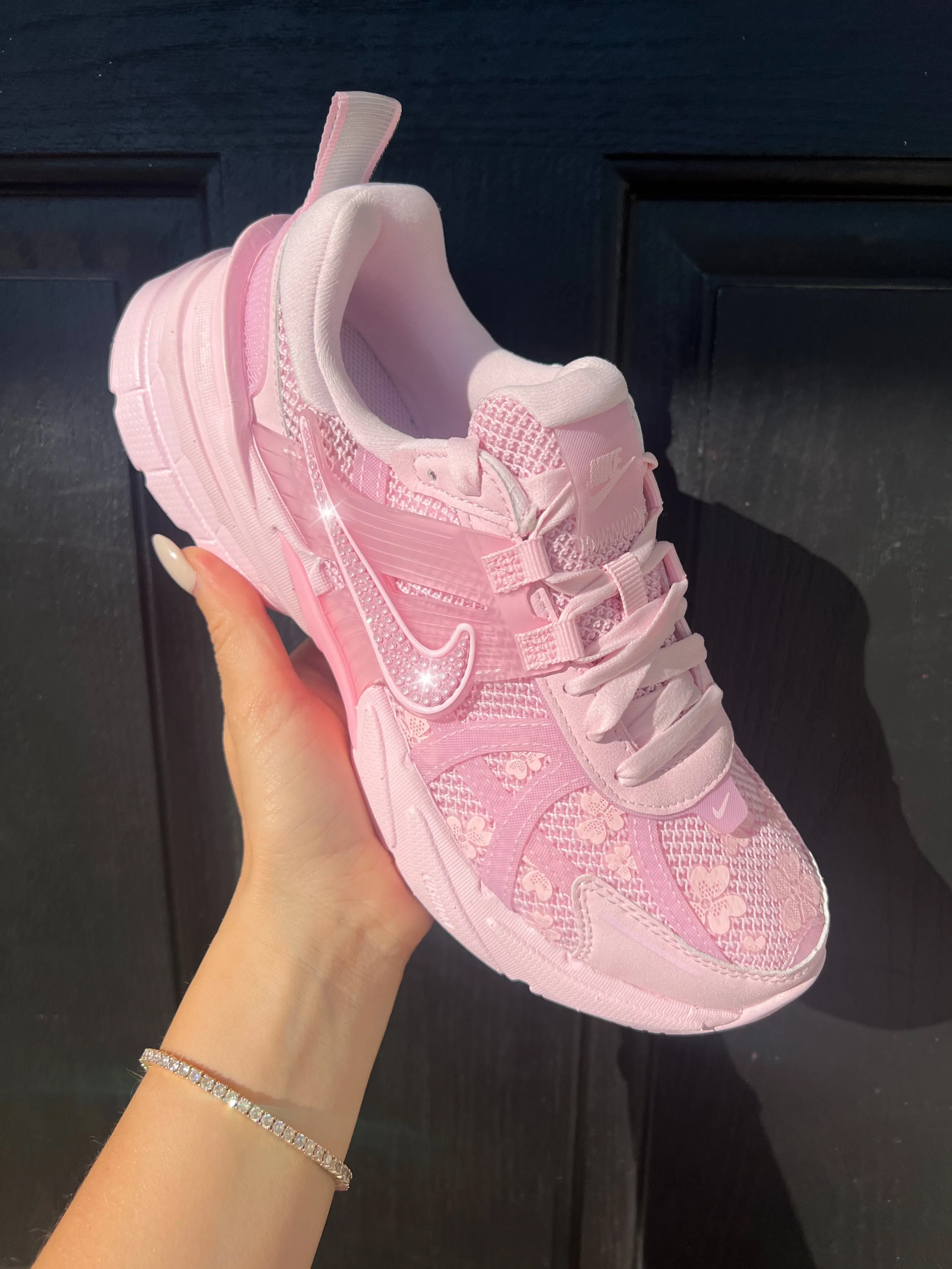 Urban Activity Pink Lace Special Edition Swarovski Womens Nike V2K Shoes