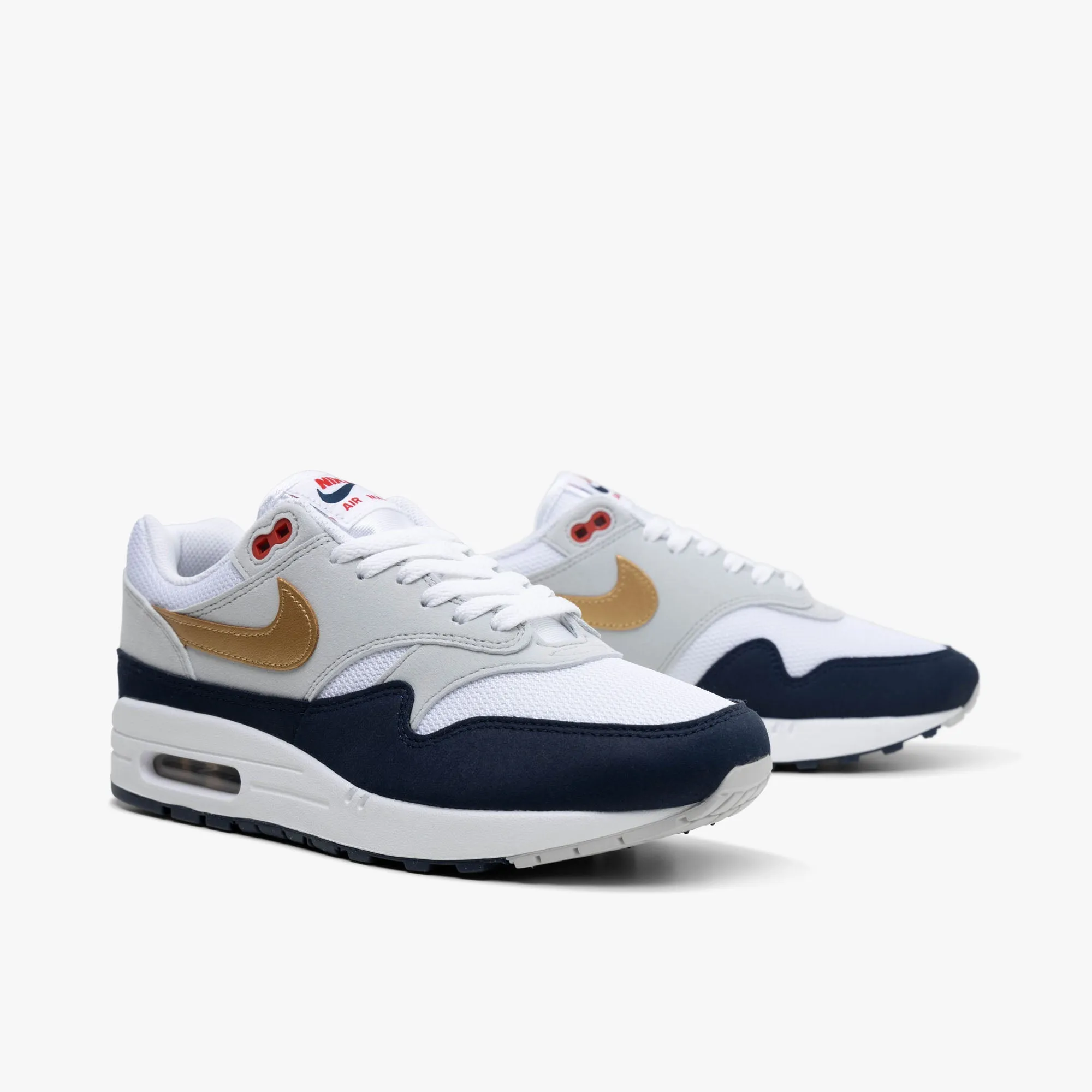 Nike Air Max 1 Obsidian / Metallic Gold - White Canvas Daily Travel