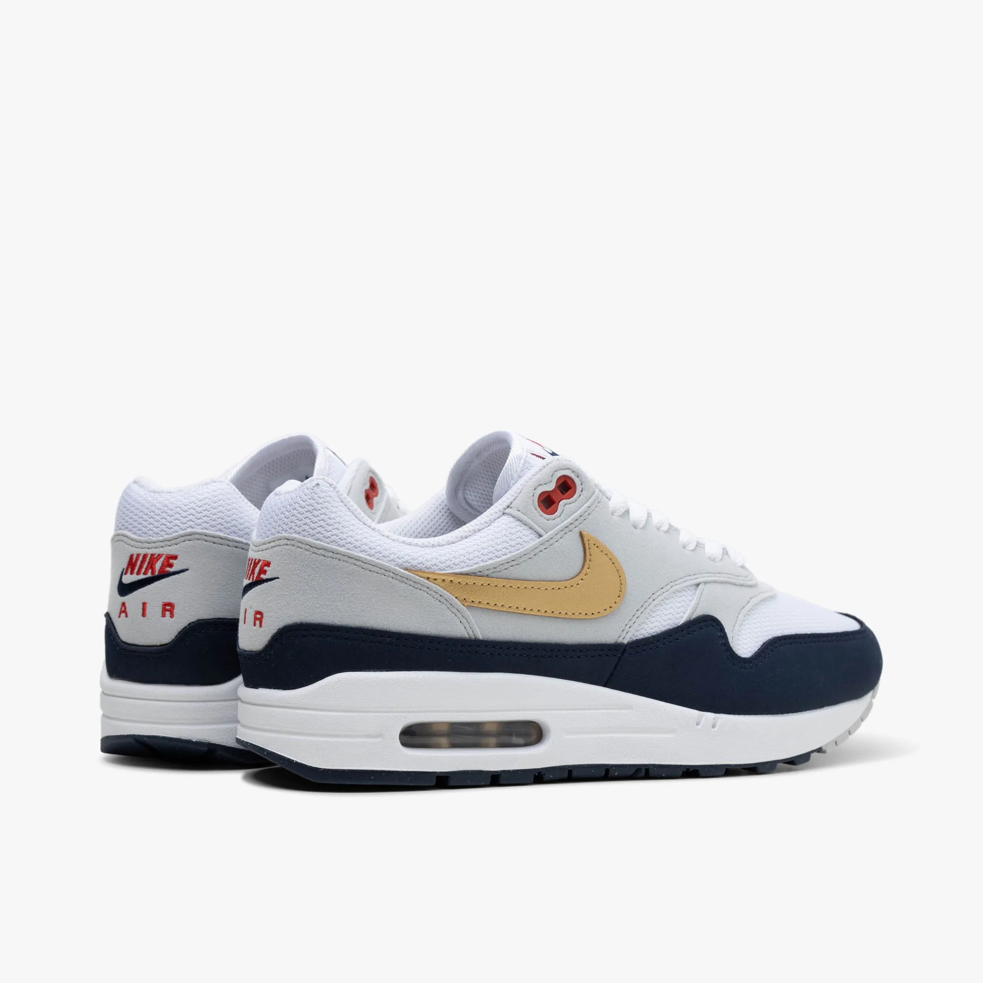 Nike Air Max 1 Obsidian / Metallic Gold - White On-The-Go Classic