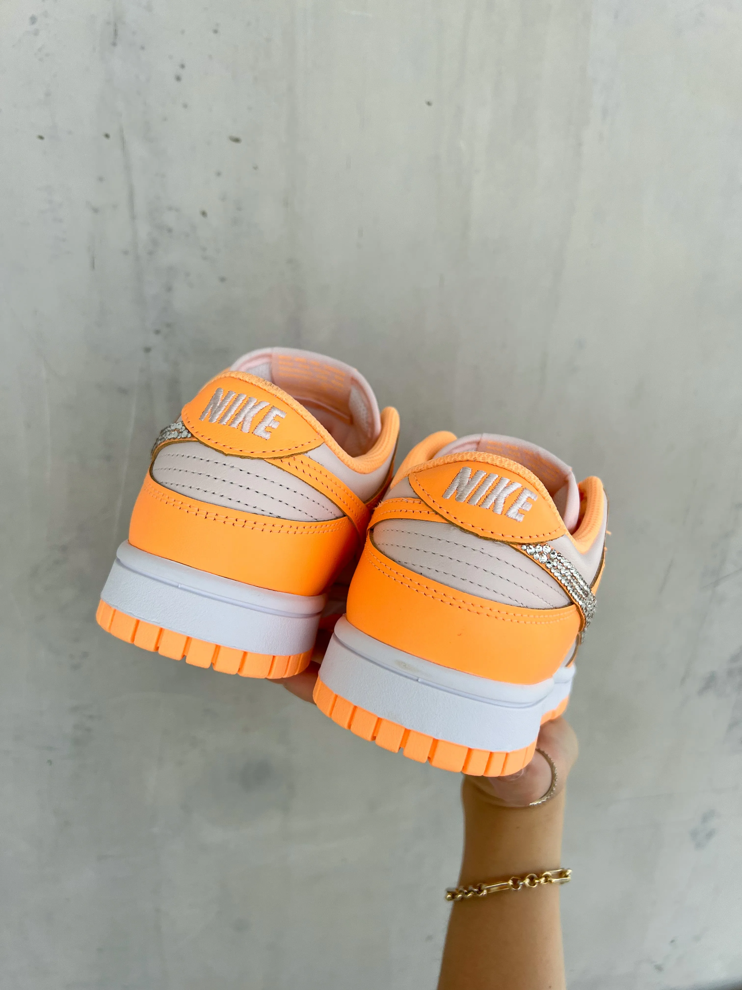 Neon Orange Swarovski Womens Nike Dunk Shoes SlipResistant Chat Walk