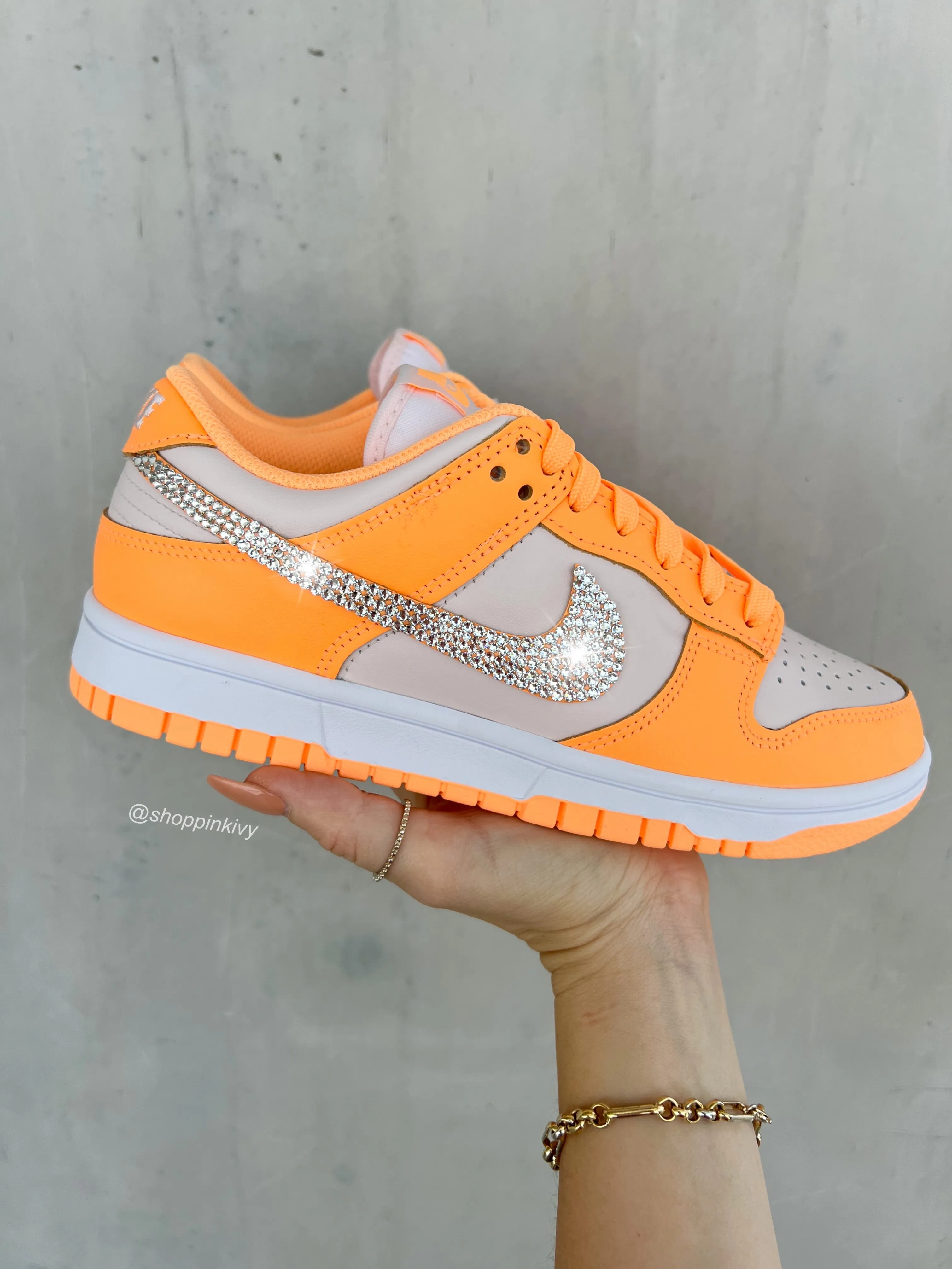 Neon Orange Swarovski Womens Nike Dunk Shoes Always Ready Cool Comfort