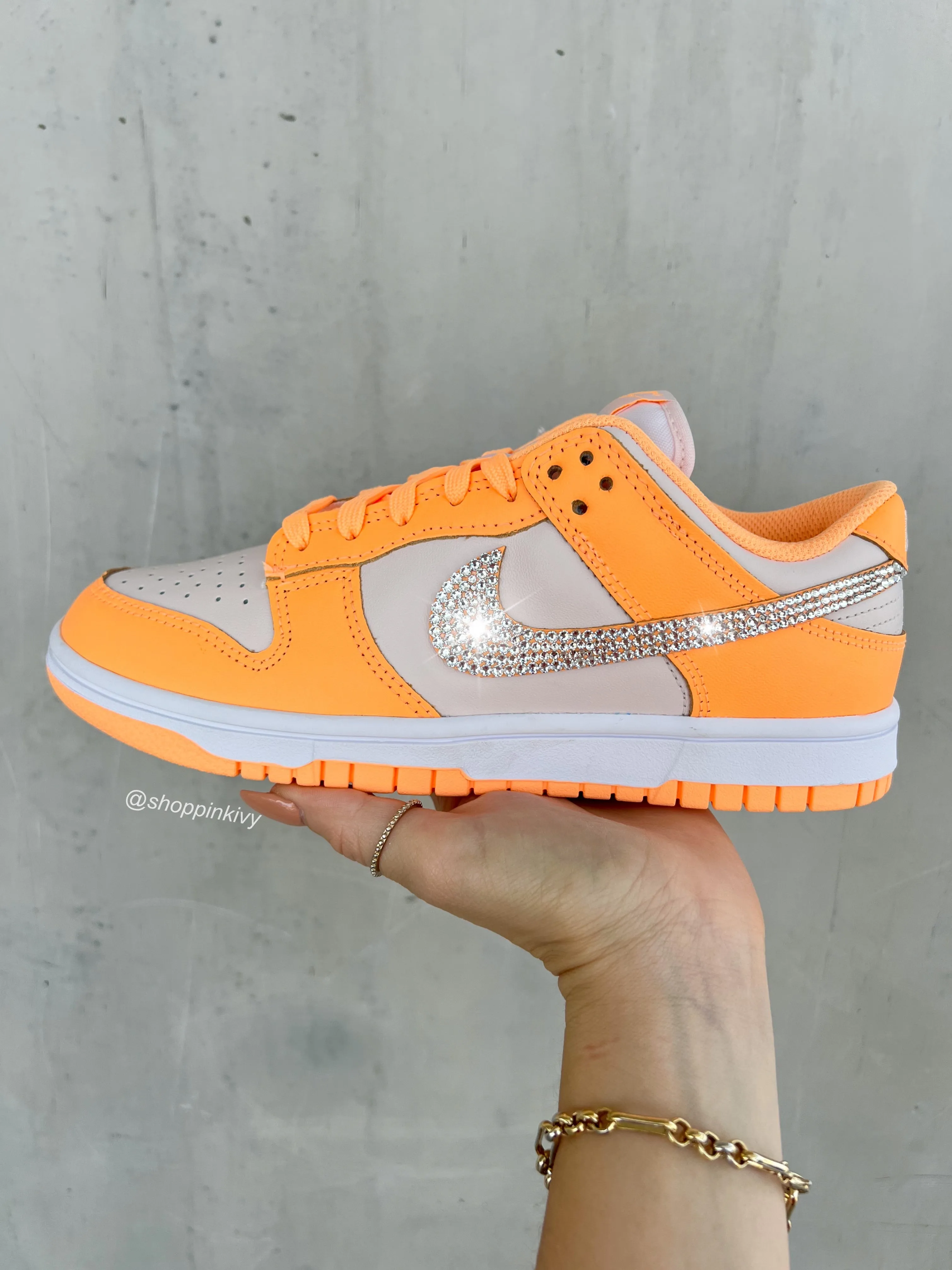 Neon Orange Swarovski Womens Nike Dunk Shoes Workday Style Light support
