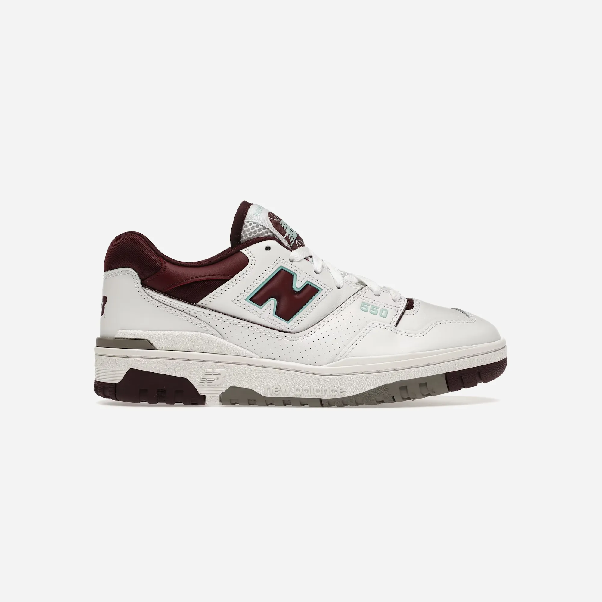 New Balance 550 Burgundy Cyan gym - ready shoe readiness gel running wear