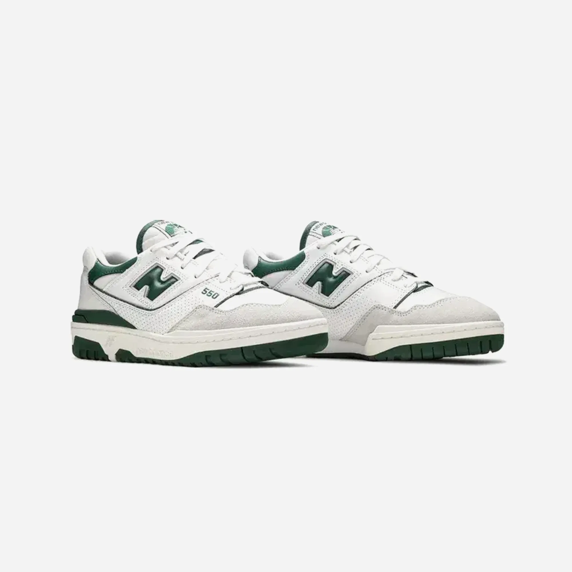 New Balance 550 White Green Knit Upper