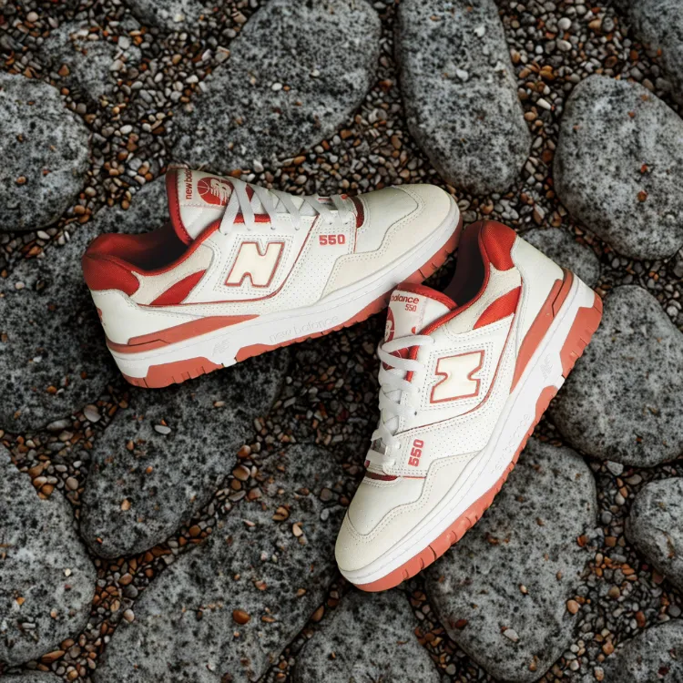 New Balance 550 White - Red casual - style shoes