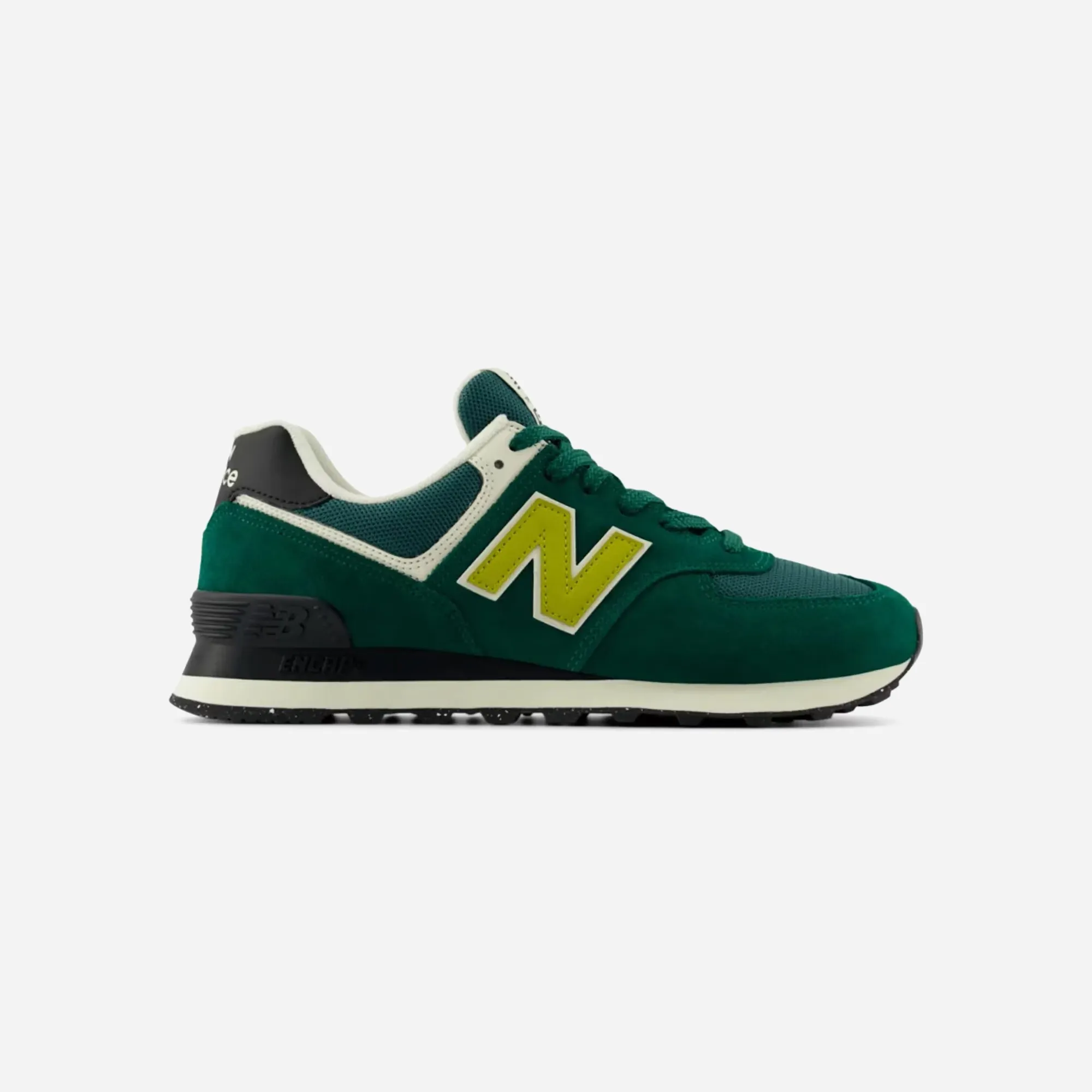 New Balance 574 Marsh Green New Spruce Smooth Insole curved - last shoes