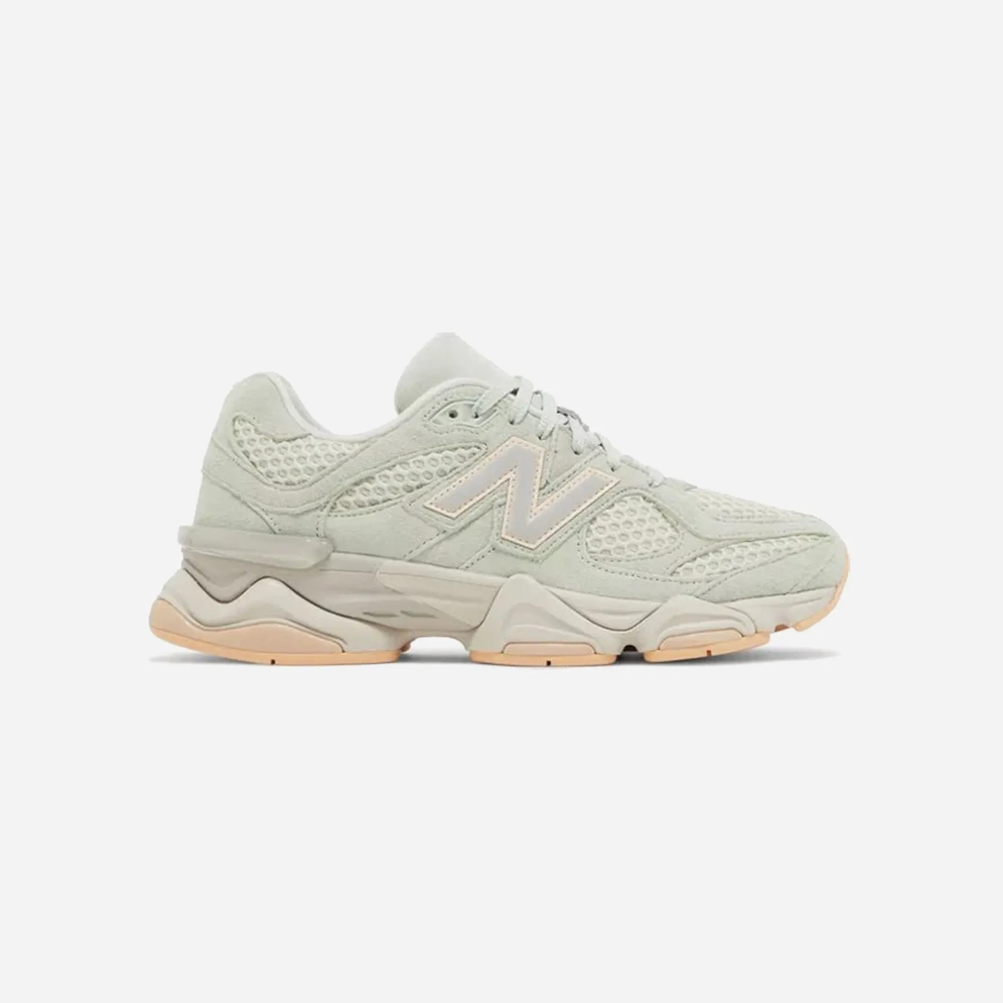 New Balance 9060 The Whitaker Group Missing Pieces Silver Moss Green perforated - upper shoes