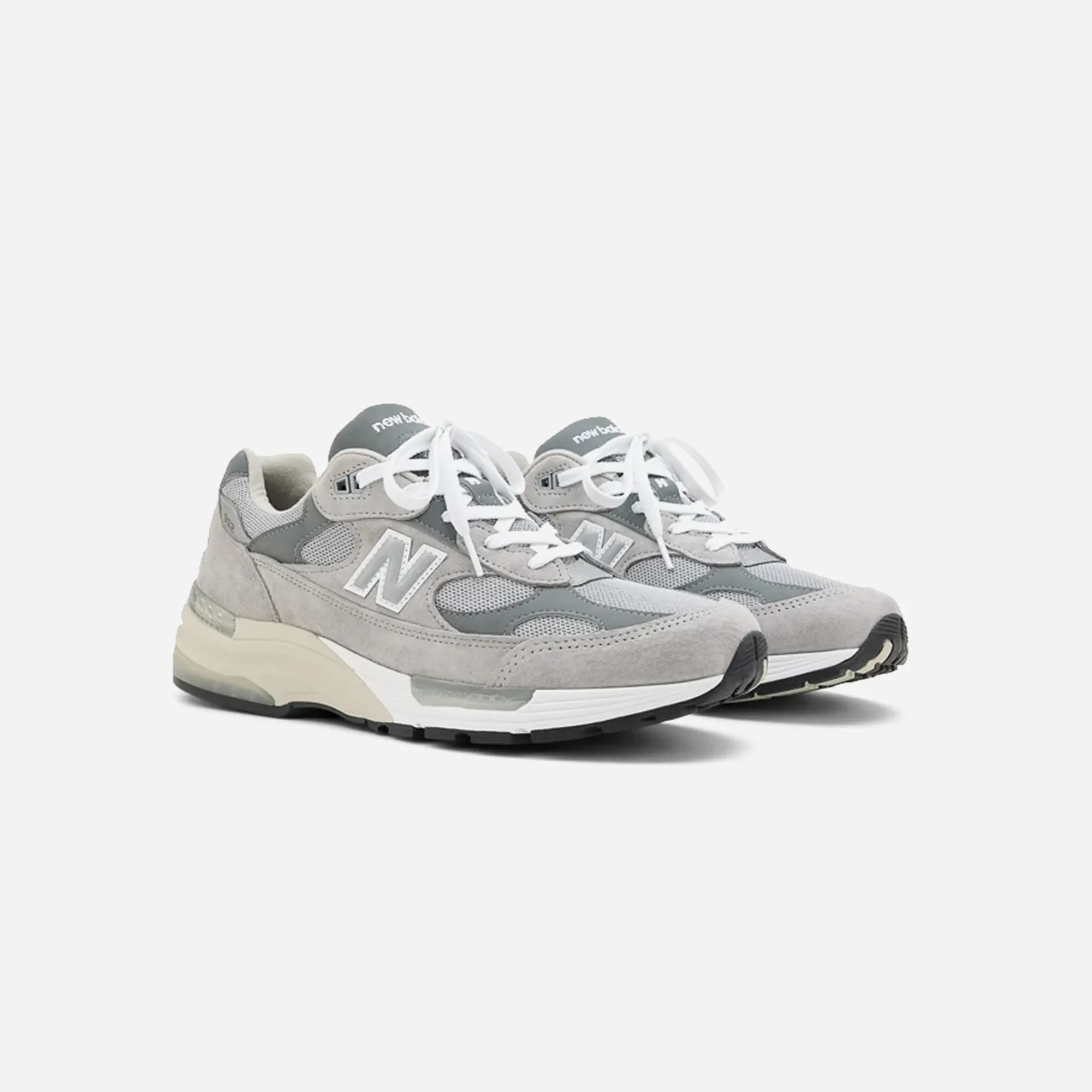 New Balance 992 MiUSA Grey Silver Metallic Moisture Wicking Lining cross - country running footwear