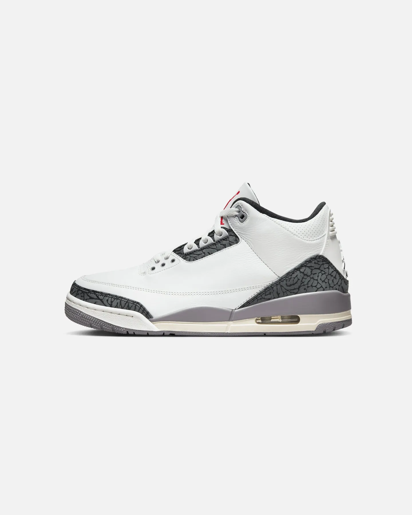 Comfort Ankle Team Match Jordan Air Jordan 3 Retro "Cement Grey" Summit White/Fire Red Cement