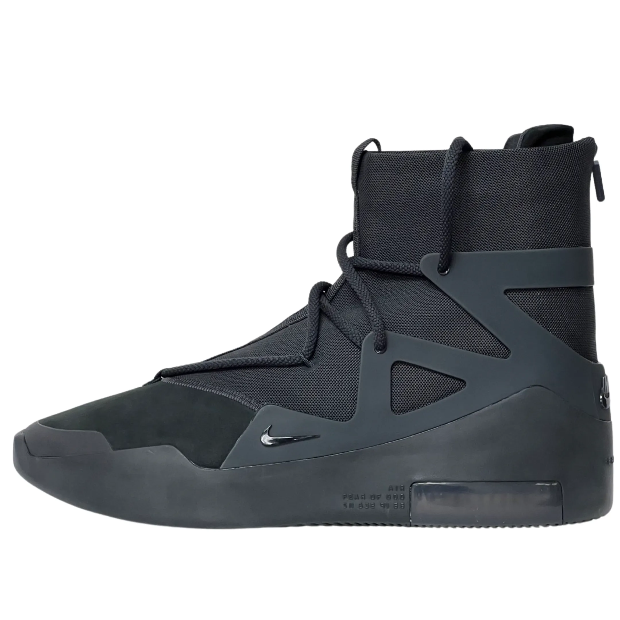 Nike Air Fear Of God 1 Triple Black Walk Tech Plush Touch