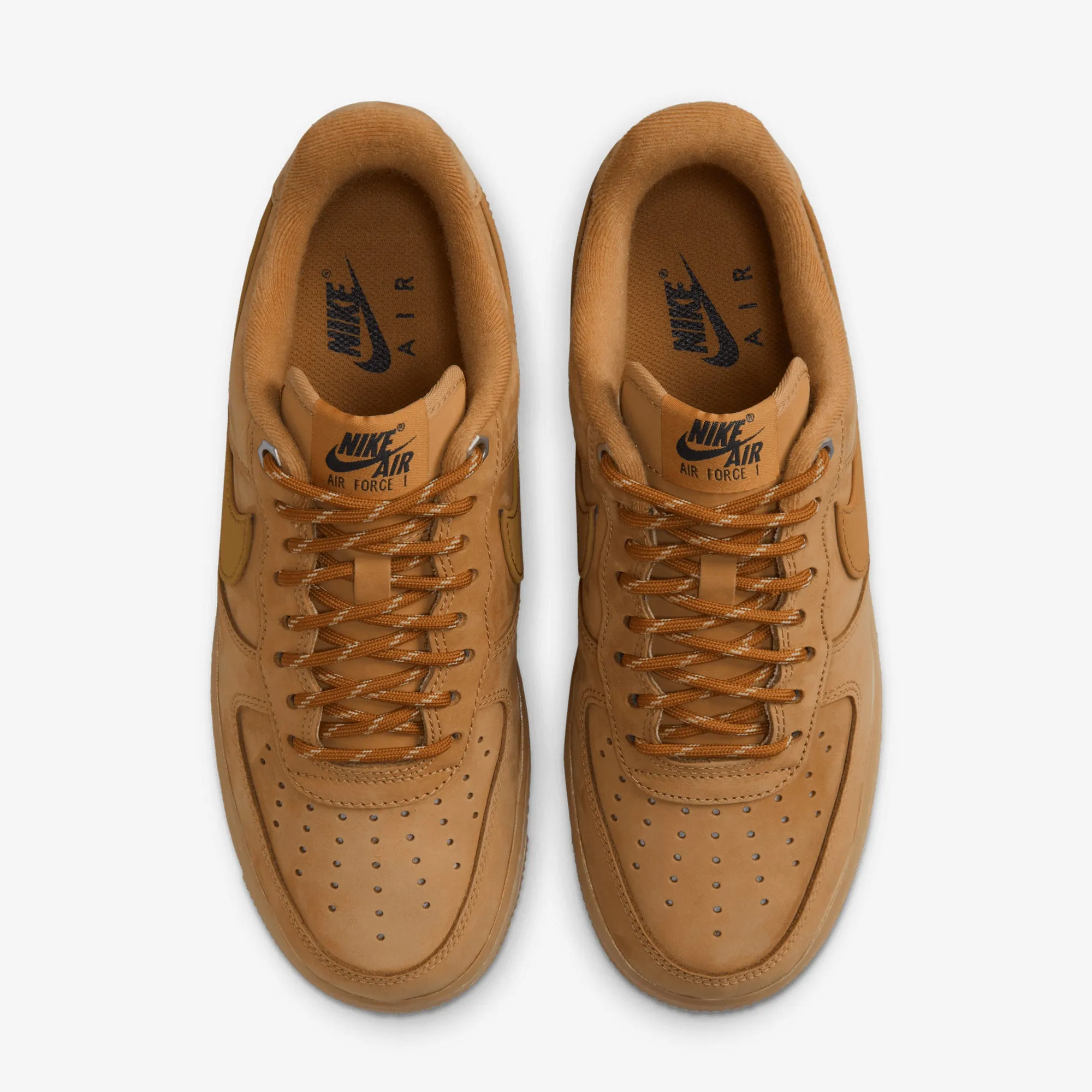 NIKE | AIR FORCE 1 '07 { FLAX/WHEAT-GUM LIGHT BROWN-BLACK Casual Vibe