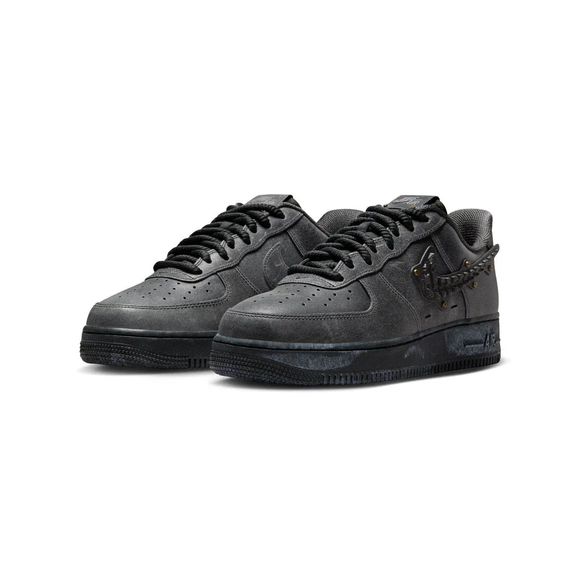 Nike Air Force 1 '07 LV8 'Metalwork Medium Ash Anthracite' Men's Shoes Elastic Gaiter Anti   Blister