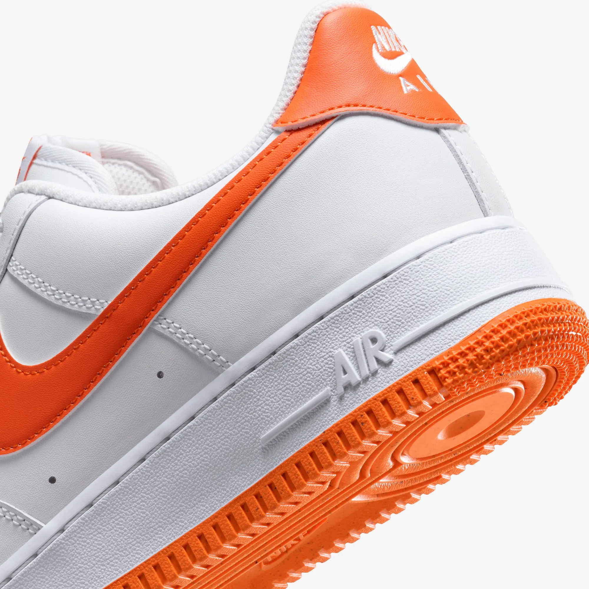 NIKE | AIR FORCE 1 '07 LV8 { WHITE/SAFETY ORANGE-WHITE Comfort Inserts EVA Composite