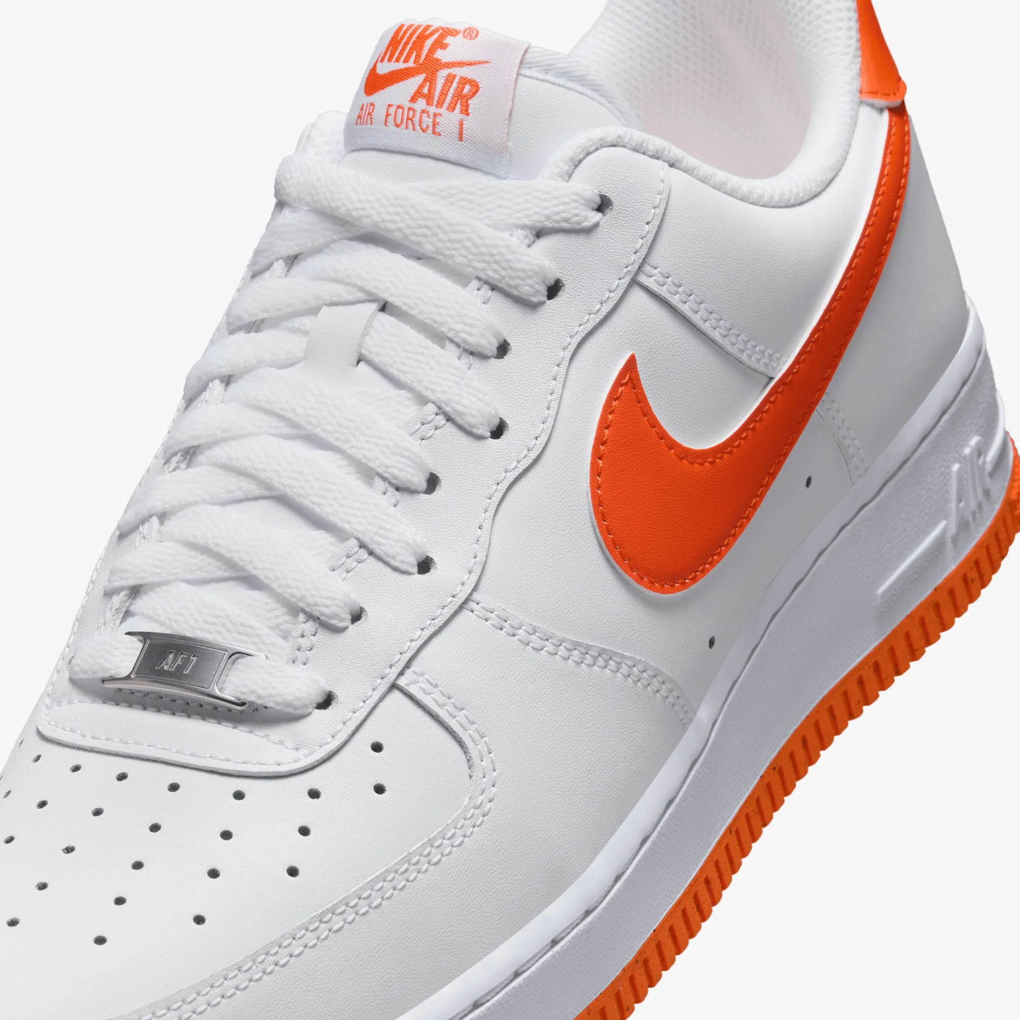 NIKE | AIR FORCE 1 '07 LV8 { WHITE/SAFETY ORANGE-WHITE Lightweight Ease Low Profile Drop