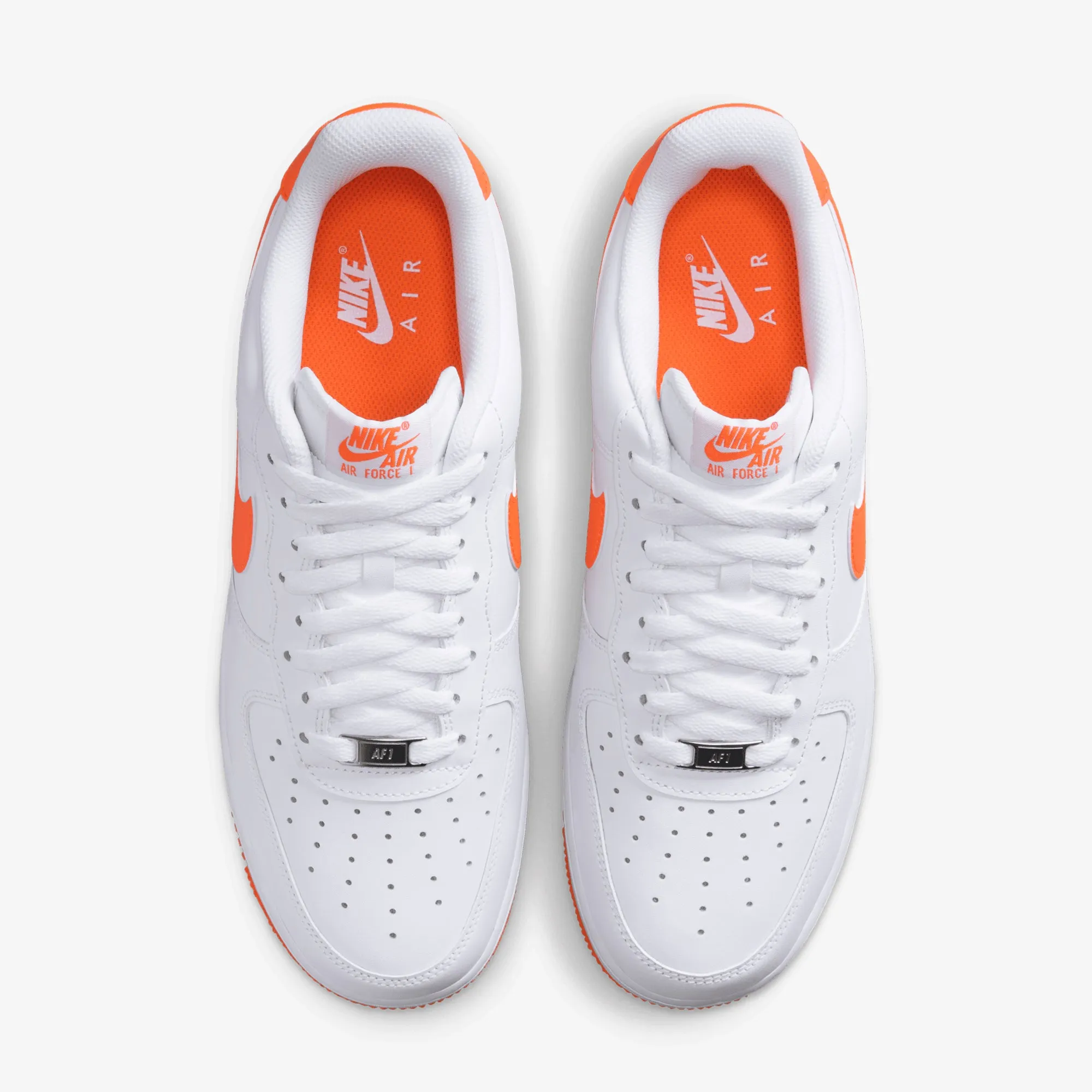 CushionedMidsole NIKE | AIR FORCE 1 '07 LV8 { WHITE/SAFETY ORANGE-WHITE