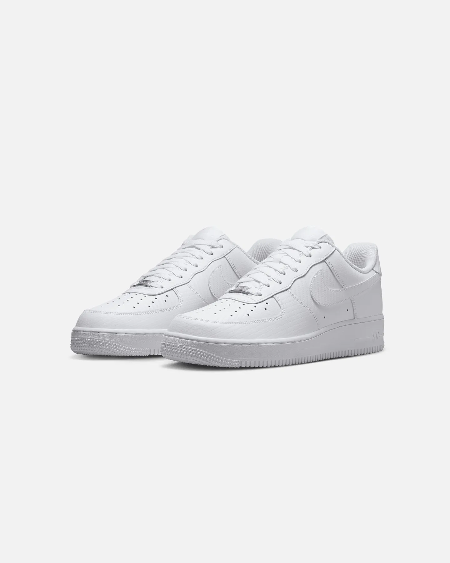 Global Fit Nike Air Force 1 '07 Texture "Carbon Fibre" White/White