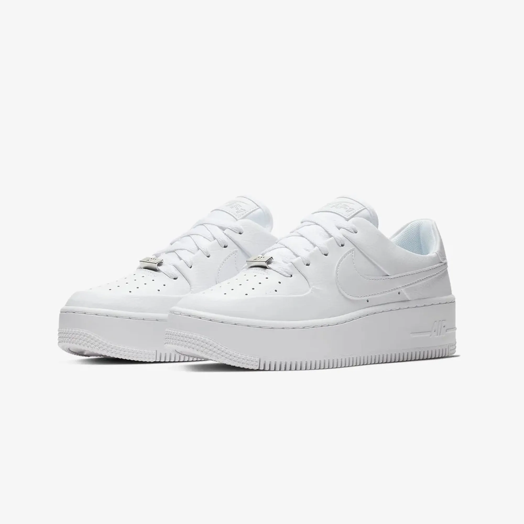 Grounded Footbed Low Top Design Nike | AIR FORCE 1 SAGE LOW  { WHITE/WHITE-WHITE