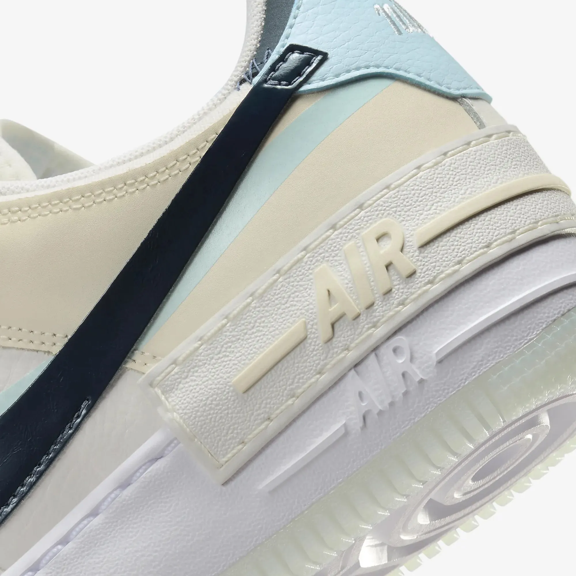 NIKE | AIR FORCE 1 SHADOW { SAIL/ARMORY NAVY-GLACIER BLUE Compression Midsole