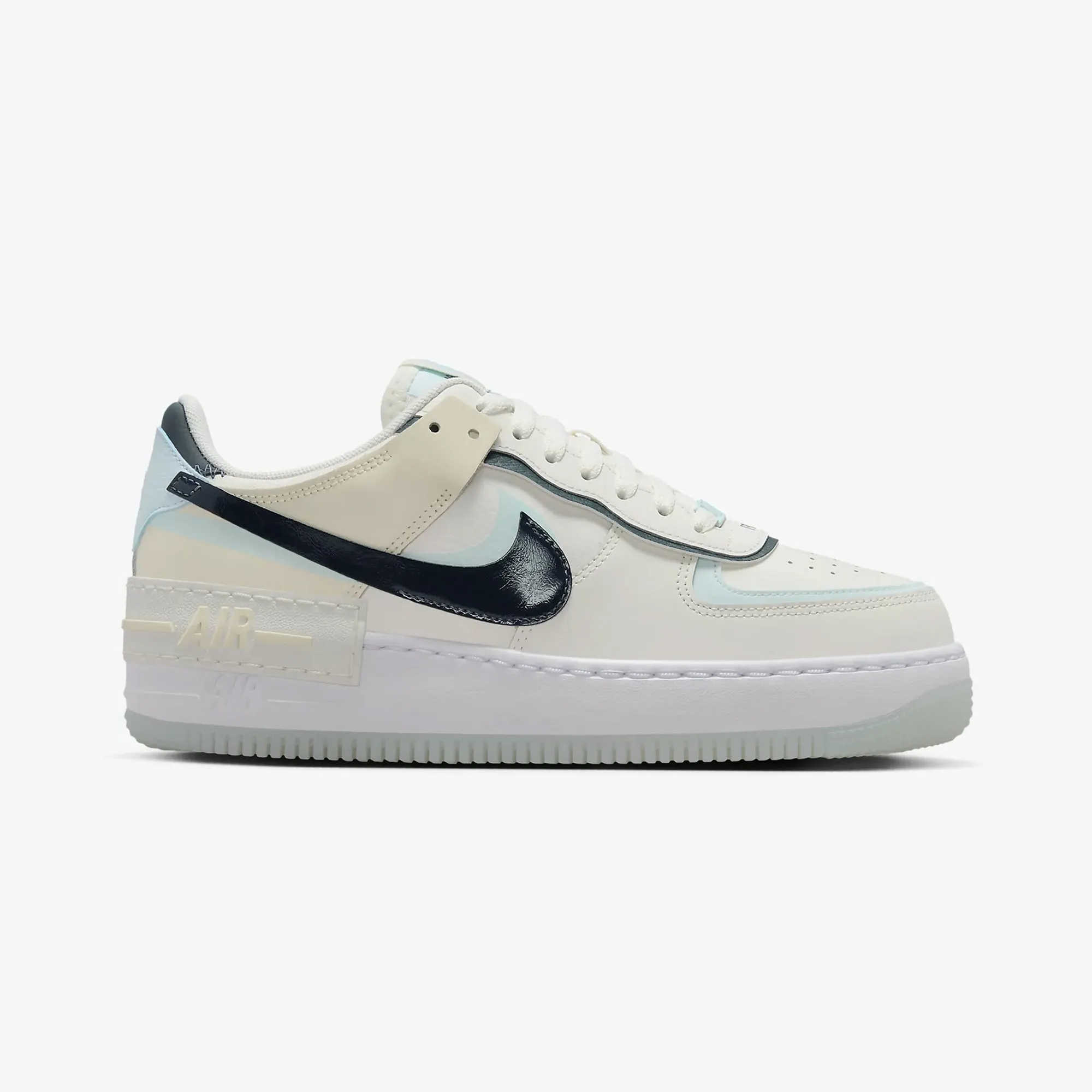 Outdoor Run urban walks NIKE | AIR FORCE 1 SHADOW { SAIL/ARMORY NAVY-GLACIER BLUE