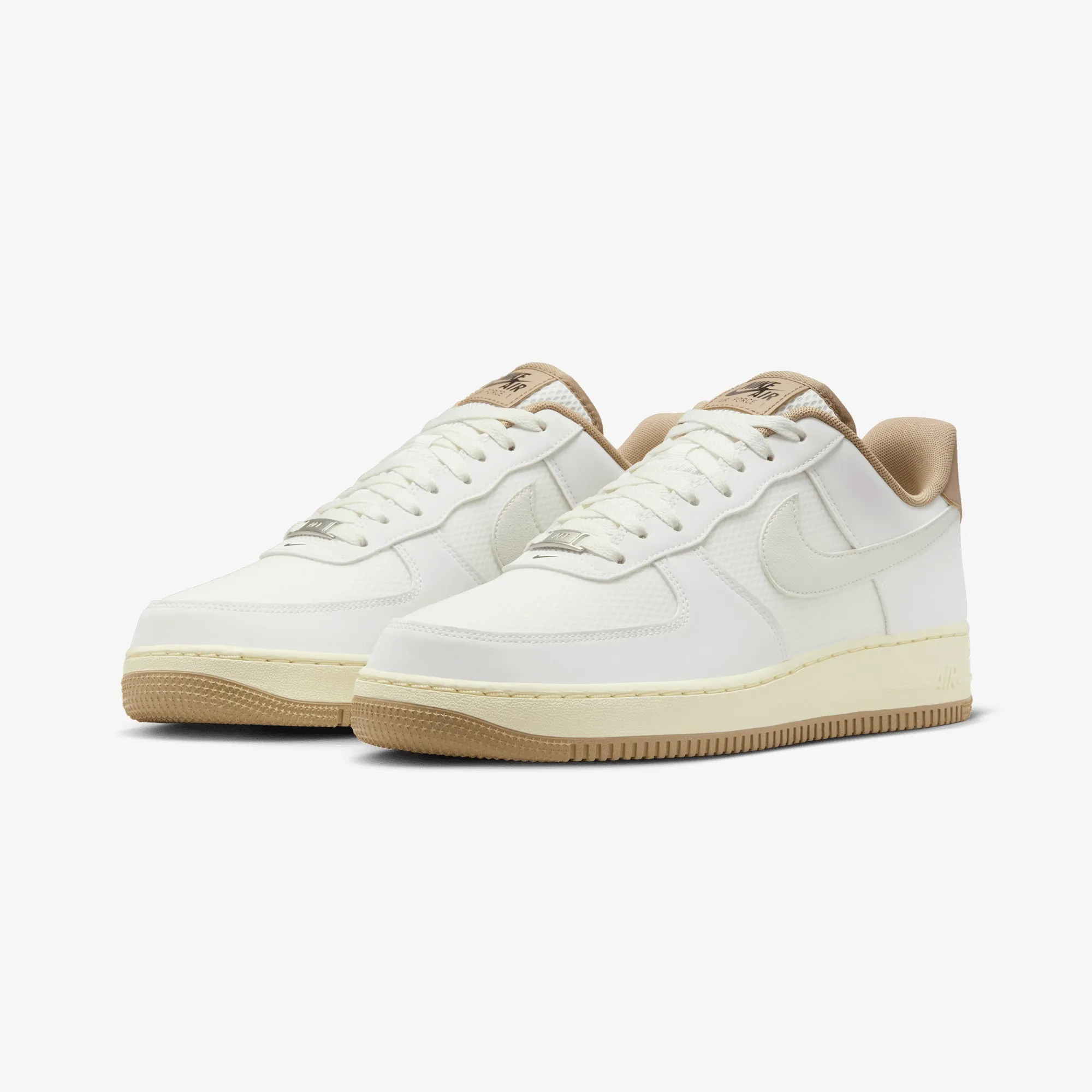 Abrasion Resistant Construction NIKE | AIR FORCE 1'07 LV8 { SUMMIT WHITE/SUMMIT WHITE-KHAKI