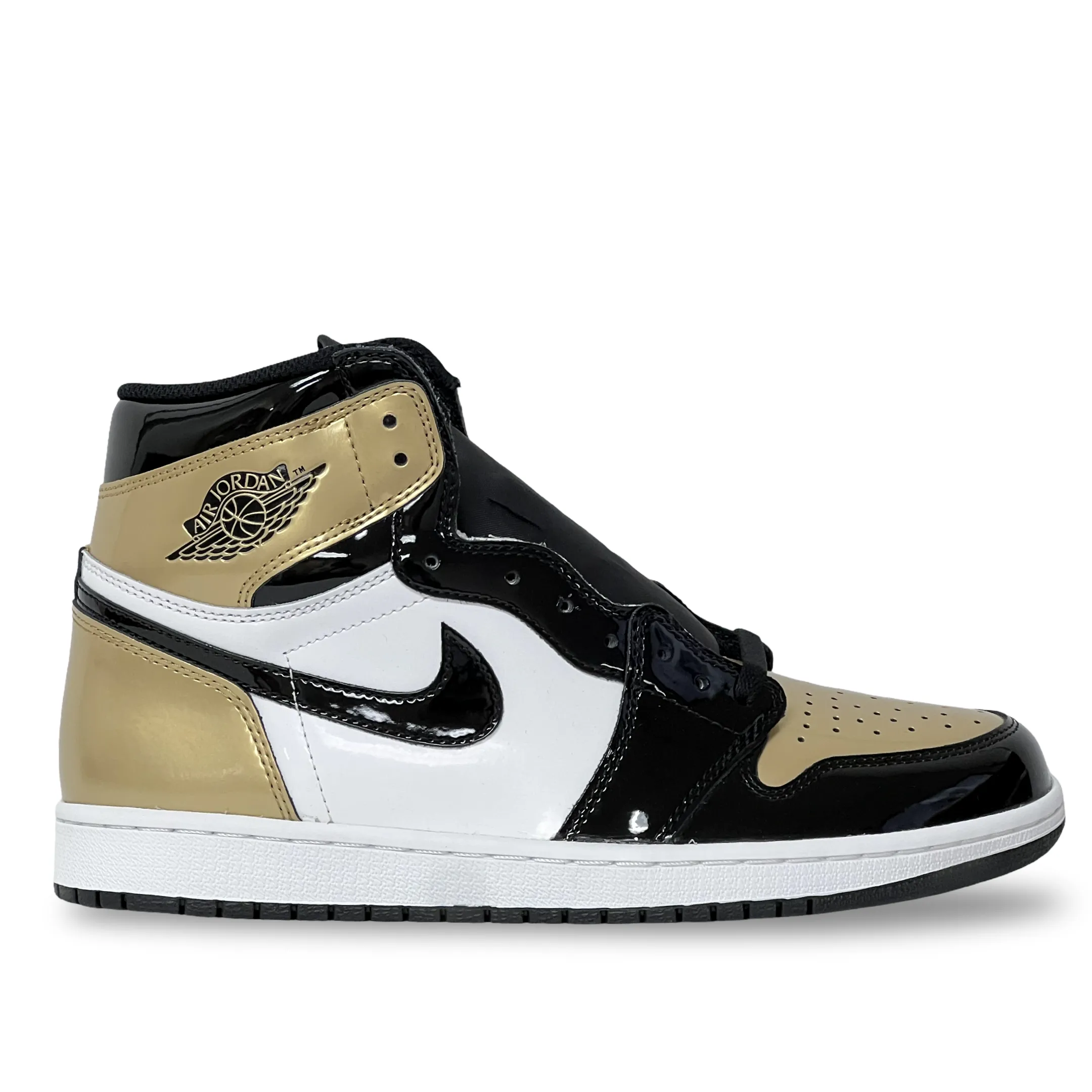 Nike Air Jordan 1 High Gold Top 3 perforated upper