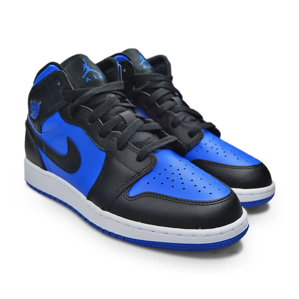 Nike Air Jordan 1 Mid "Varsity Royal' (GS) DQ842 042 Black Royal Blue High Rebound Foam All Fit Design