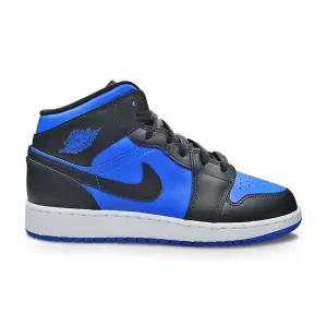 Nike Air Jordan 1 Mid "Varsity Royal' (GS) DQ842 042 Black Royal Blue Heel Stability