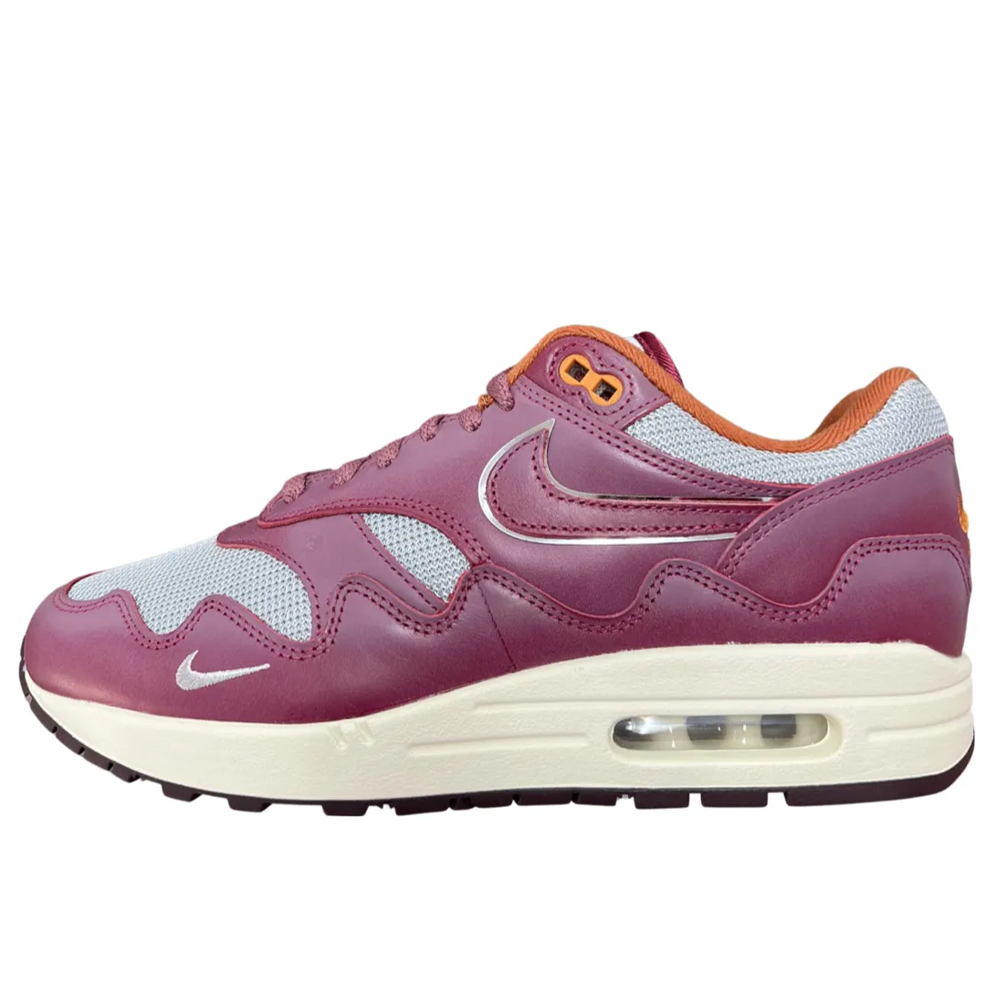 Nike Air Max 1 Patta Rush Maroon Air Flow Channels Multi-Terrain