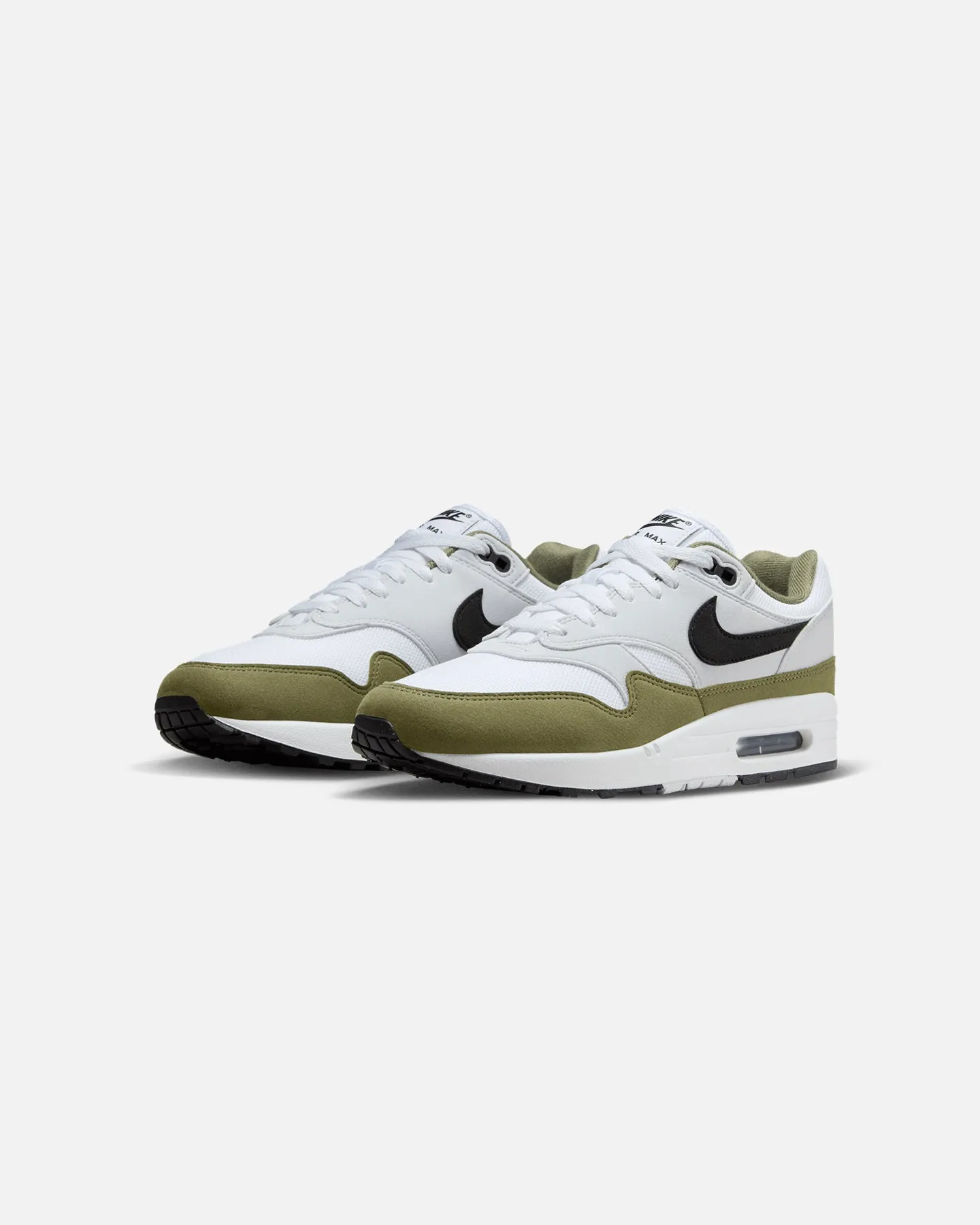 Adjustable Fit Nike Air Max 1 "Medium Olive" White/Black