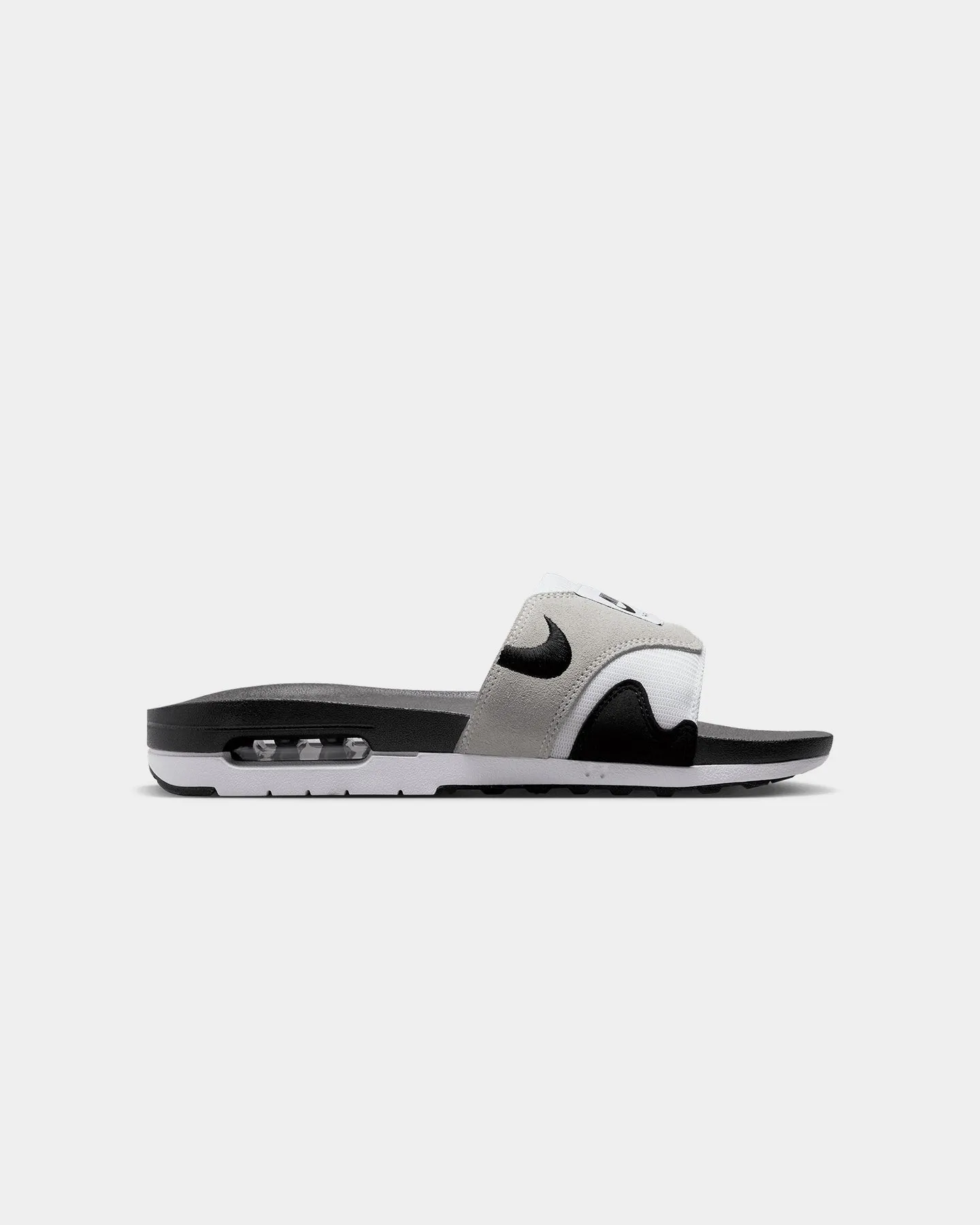 Nike Air Max 1 Slides White/Black/Light Neutral Grey Sport Edge Breathable Beach Walk