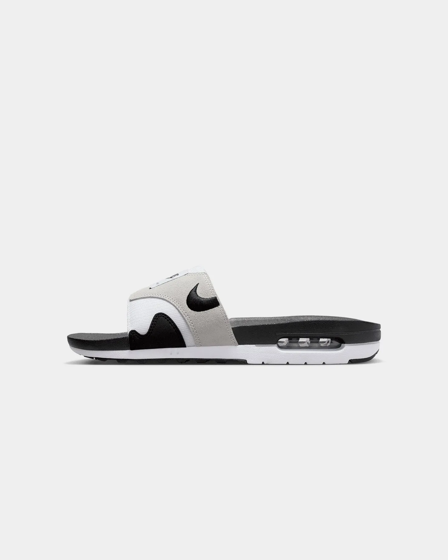 Nike Air Max 1 Slides White/Black/Light Neutral Grey Comfort Outsole High Top