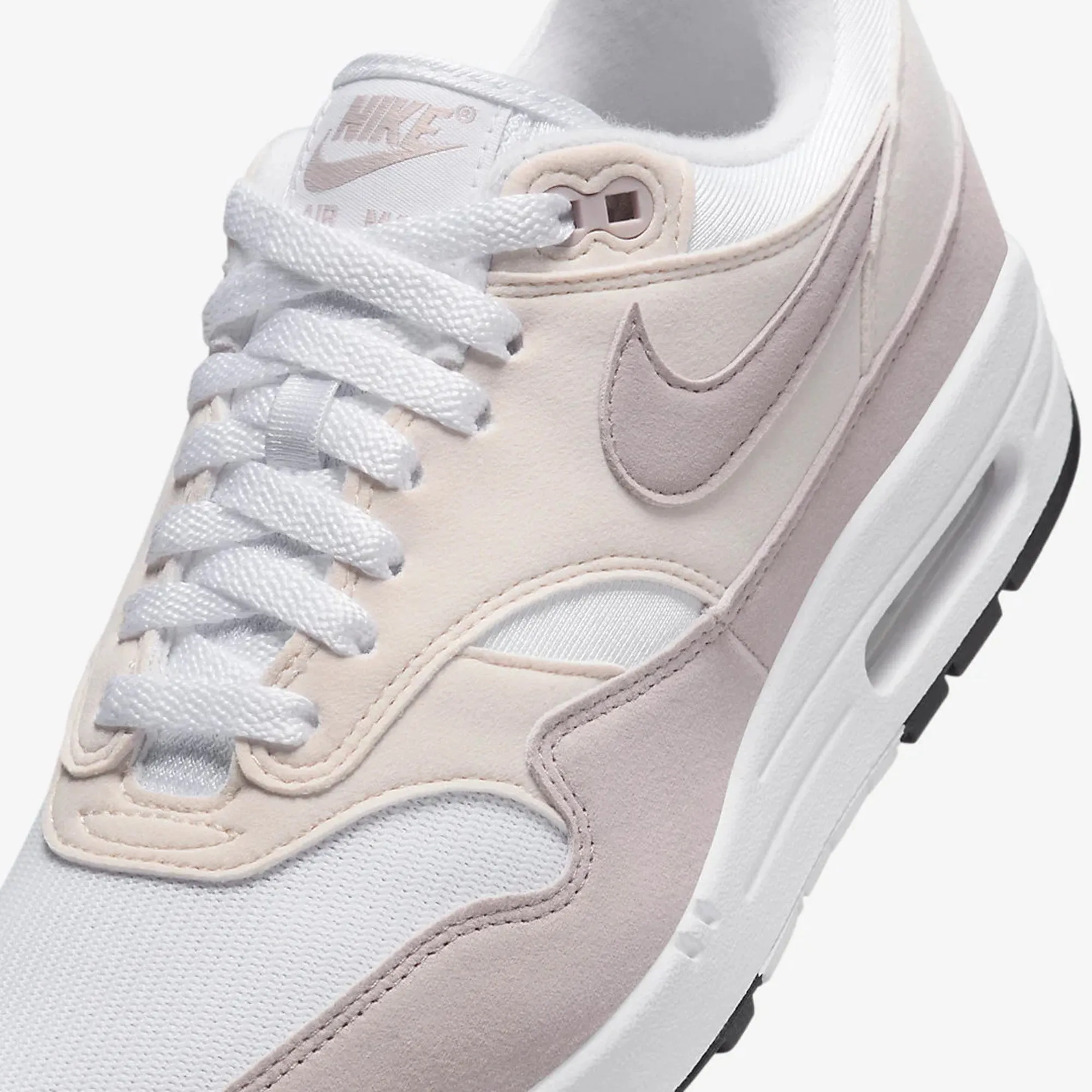 Nike | AIR MAX 1  { WHITE/PLATINUM VIOLET-PHANTOM-WHITE breathable vents