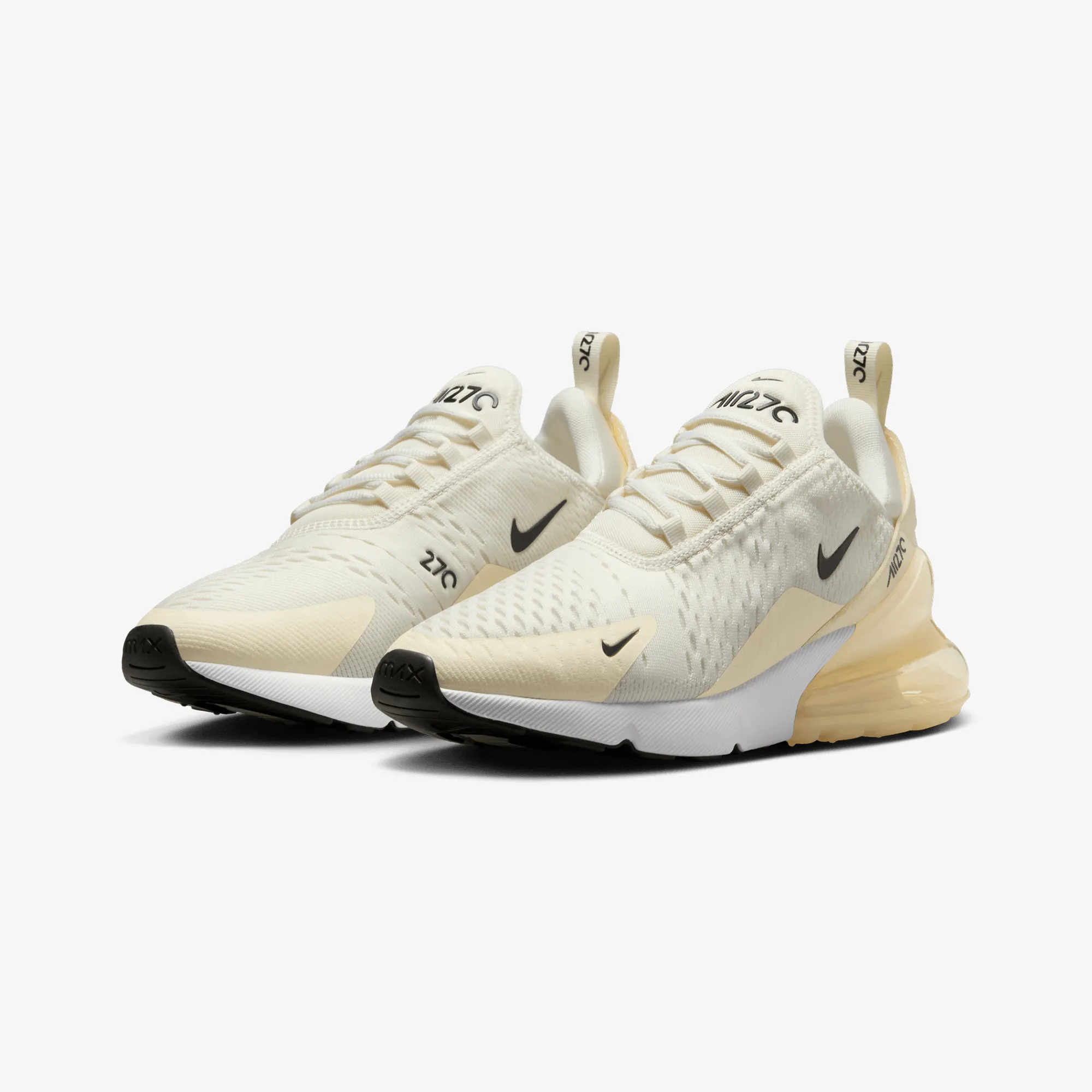 NIKE | AIR MAX 270 { SAIL/BLACK-COCONUT MILK-PALE IVORY breath easy