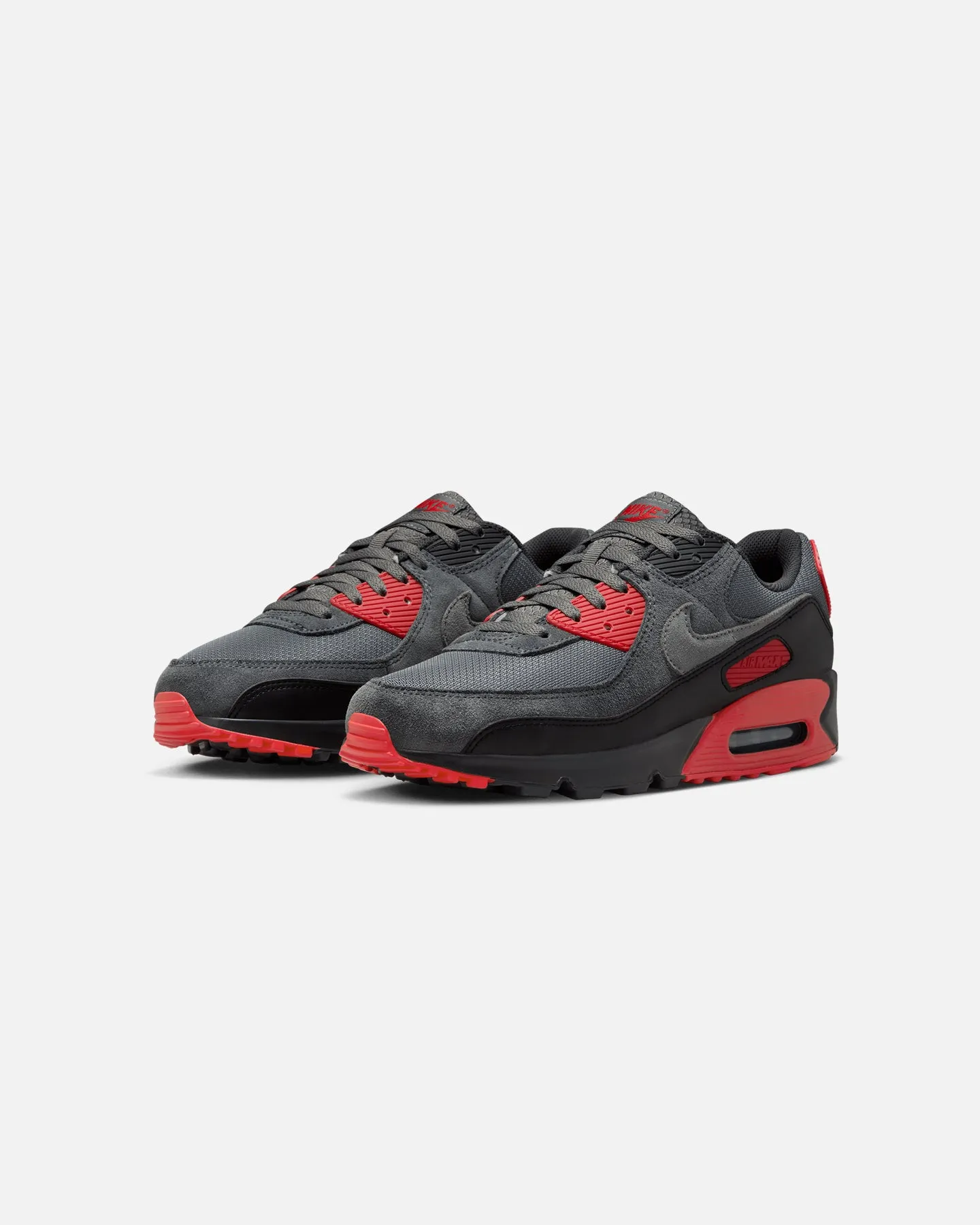 Nike Air Max 90 Black/Smoke Grey/Fire Red Comfort Ankle Secure fit